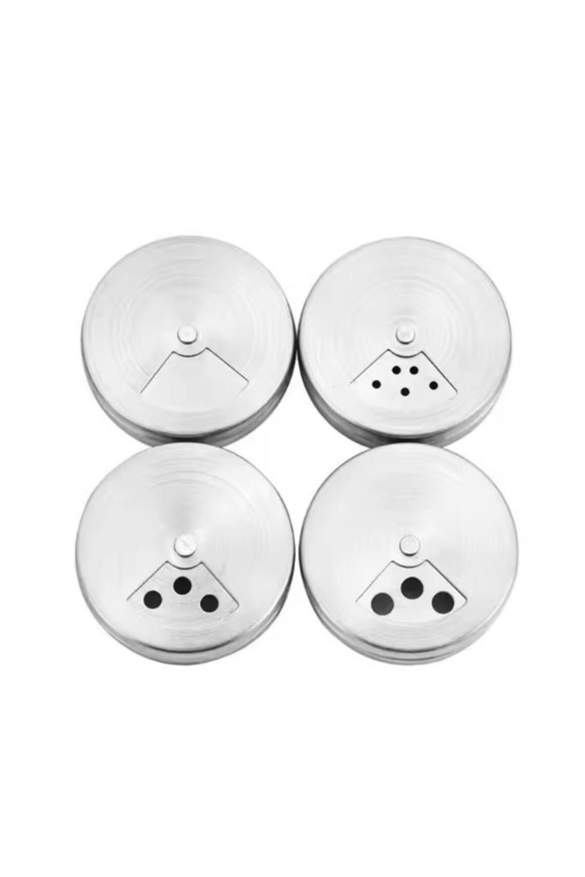 Digithome-Set of 12 Glass Round Spices with Label Metal Lid 170ml Thn86421 C- 1-1-18 3