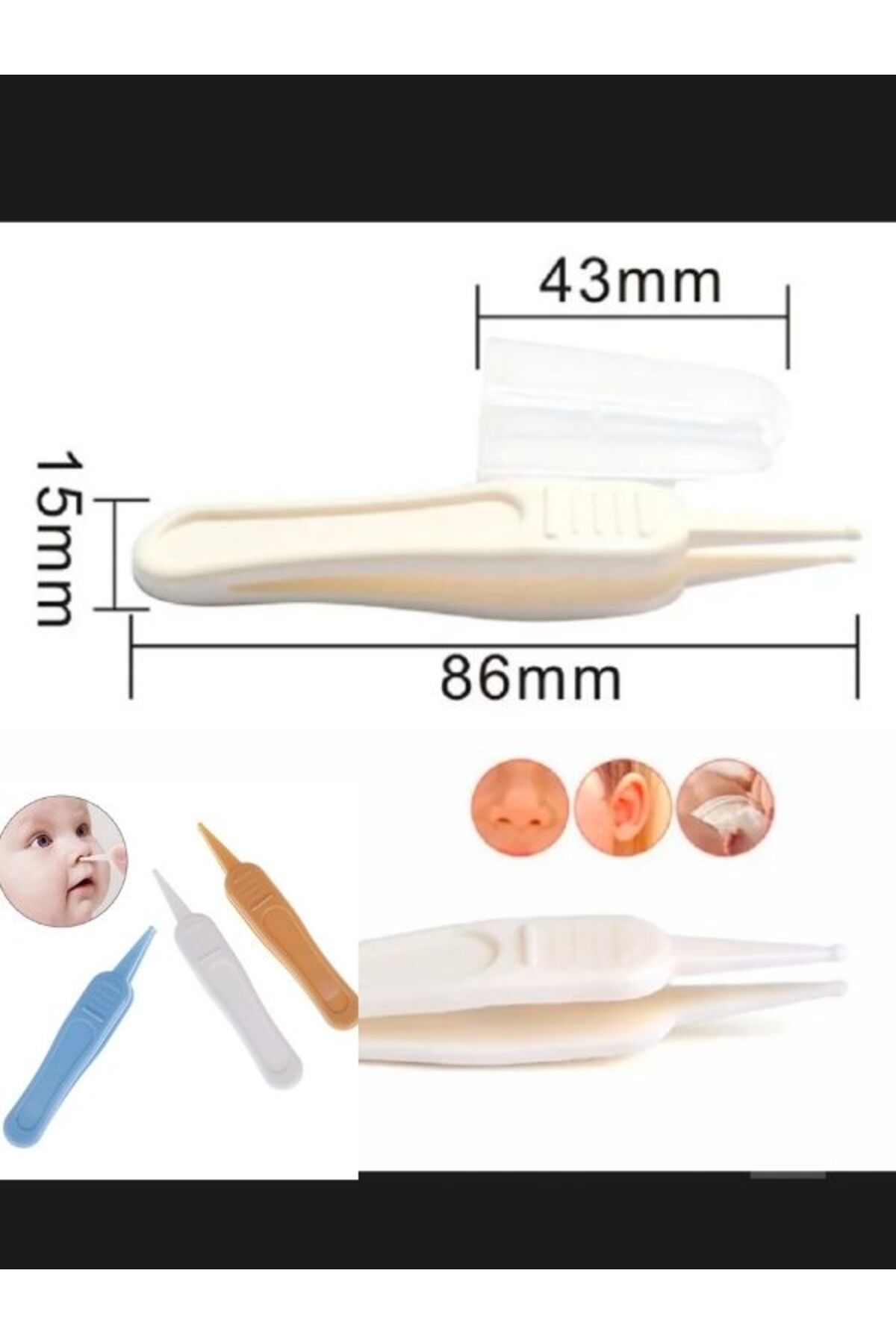 KdrElektronik Bebek burun temizleme cımbız bebek kulak içi burun göbek temizleme aparatı turuncu renk fotoğrafı 7 (önizleme)