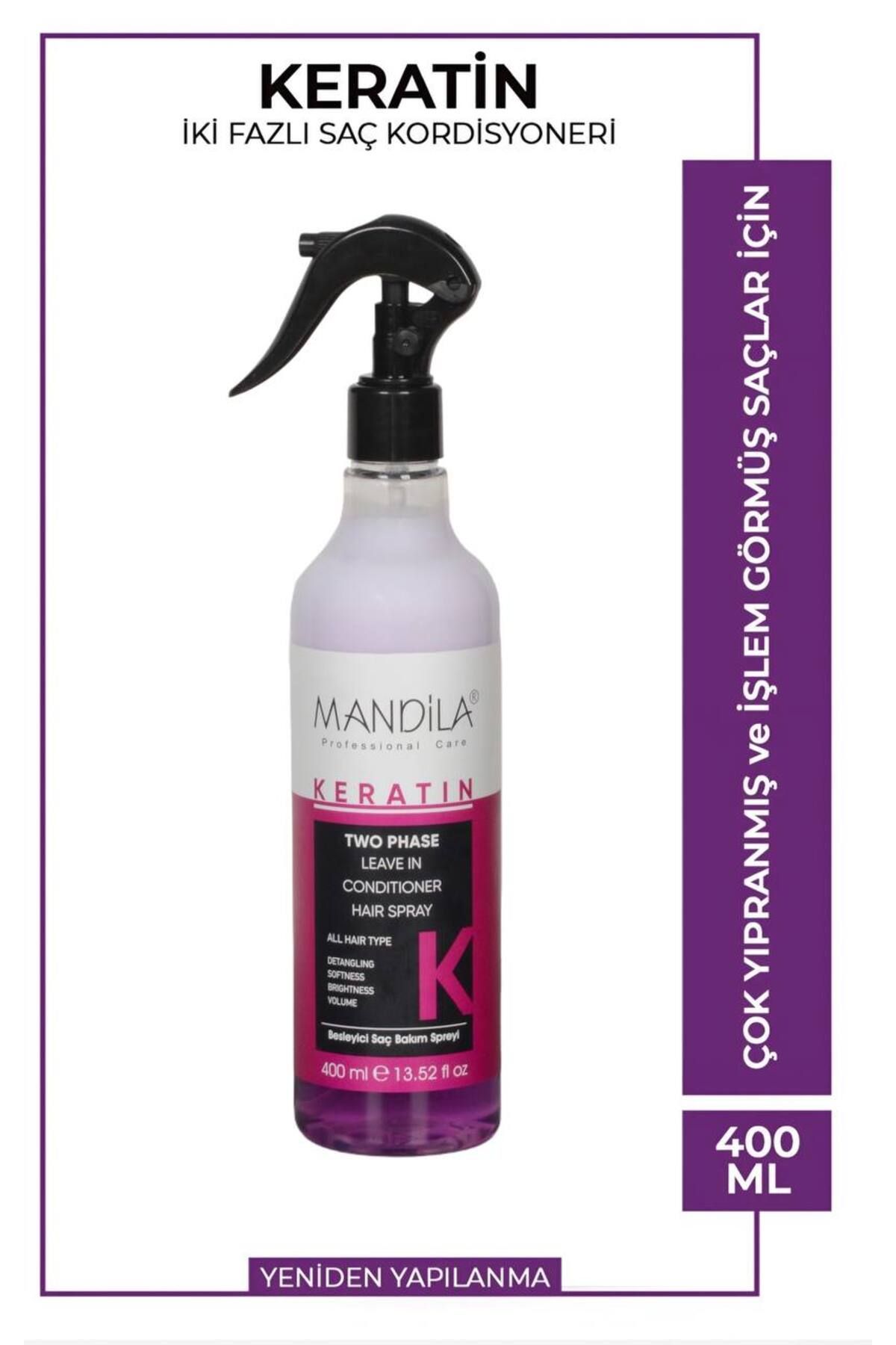 MANDİLA Keratin İçerikli Çift Fazlı Fön Suyu Mor 400 Ml