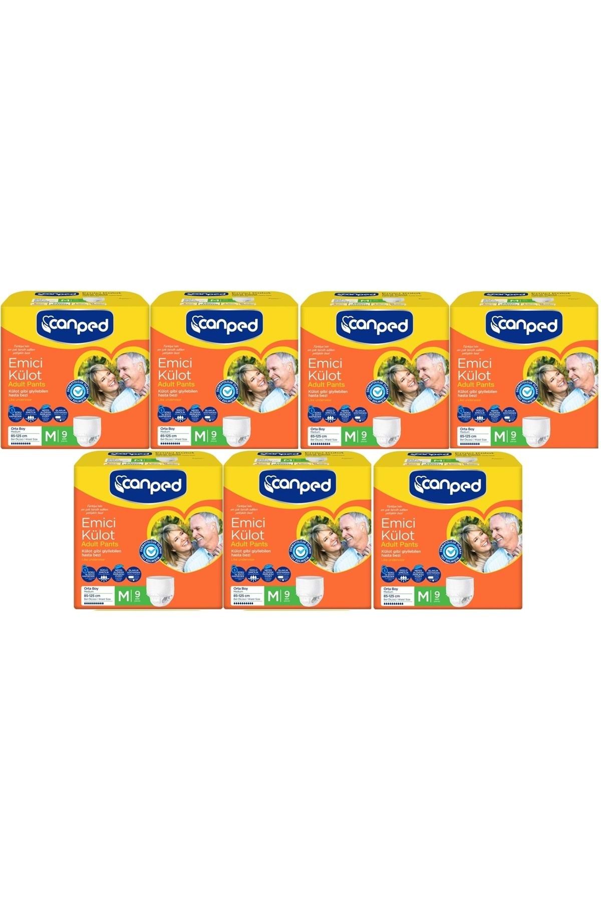 Canped Emici Külot Hasta Bezi M-Orta 63 Adet (7PK*9)