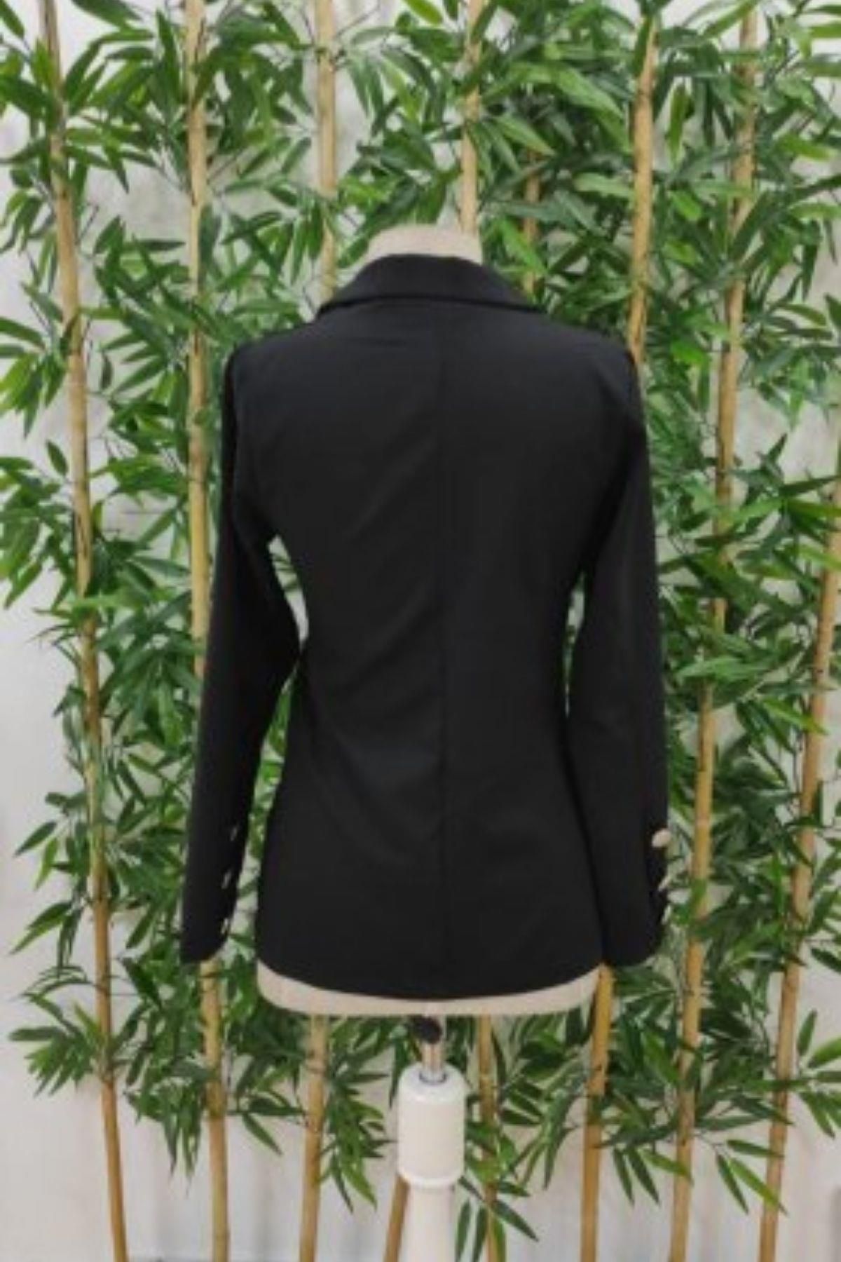 Mossta-Black Atlas Jacket - Button and Pocket Detail 4