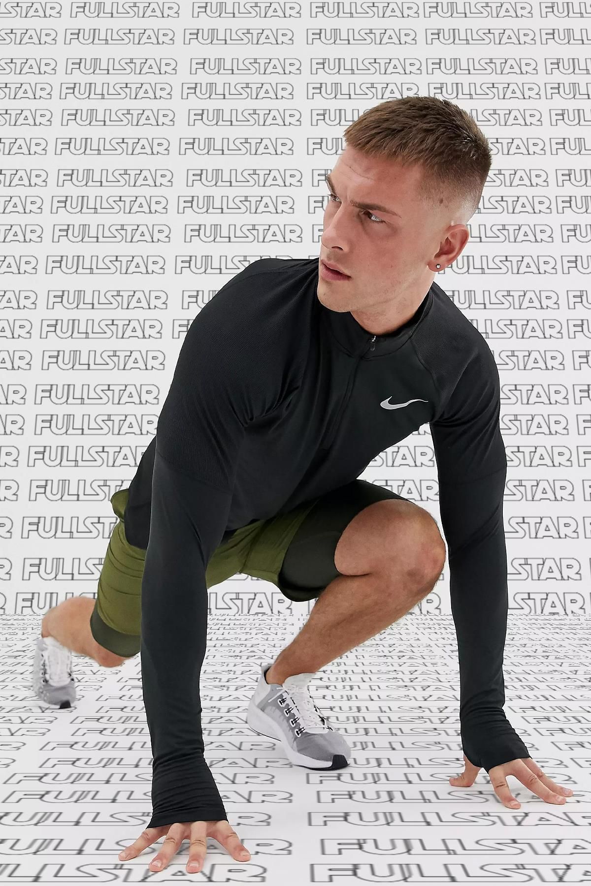 Nike-Dri Fit Element Top Half Zip Hanorac pentru bărbați cu mânecă lungă cu jumătate de fermoar Top sportiv negru 4