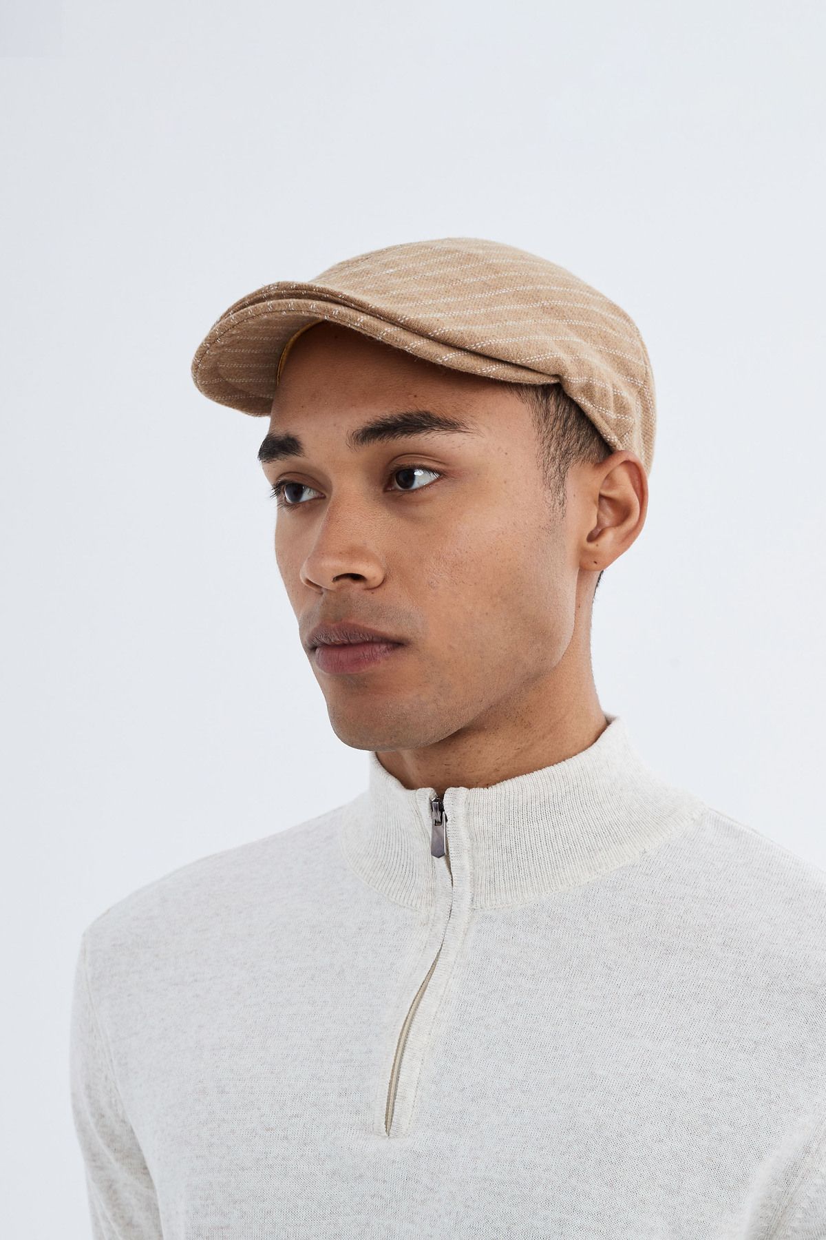 Nordbron-Men's Camel Line Pattern Thick Cap Textured Wool Durable Adjustable Strap Hat Askai 2