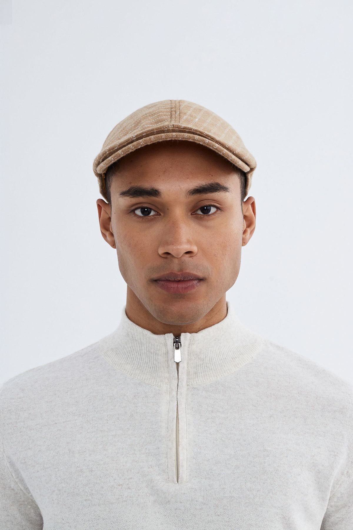 Nordbron-Men's Camel Line Pattern Thick Cap Textured Wool Durable Adjustable Strap Hat Askai 1