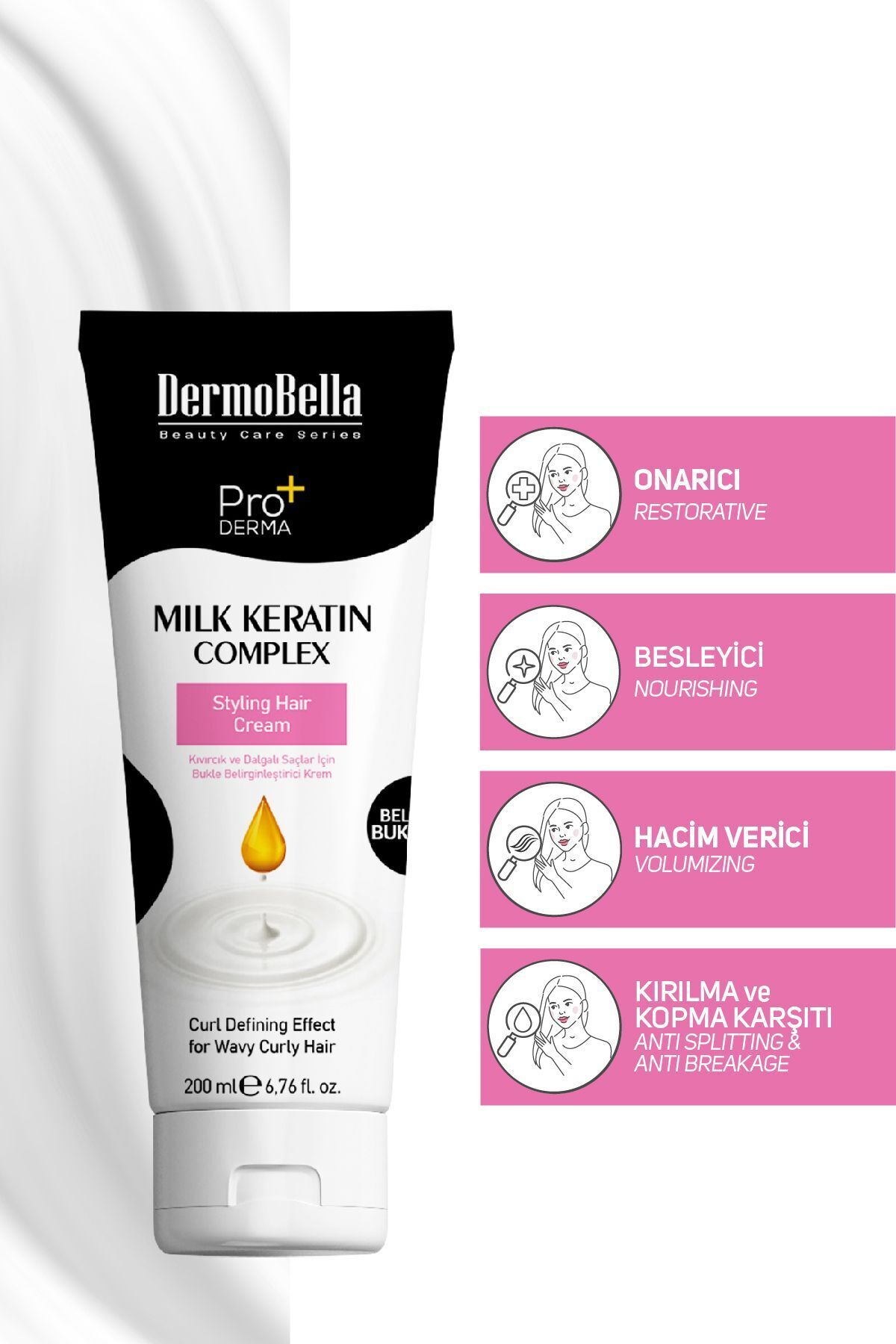 Milk Keratin Complex Bukle Şekillendirici Saç Kremi 200 ml — 8683581057667 — تصویر 3 از 6