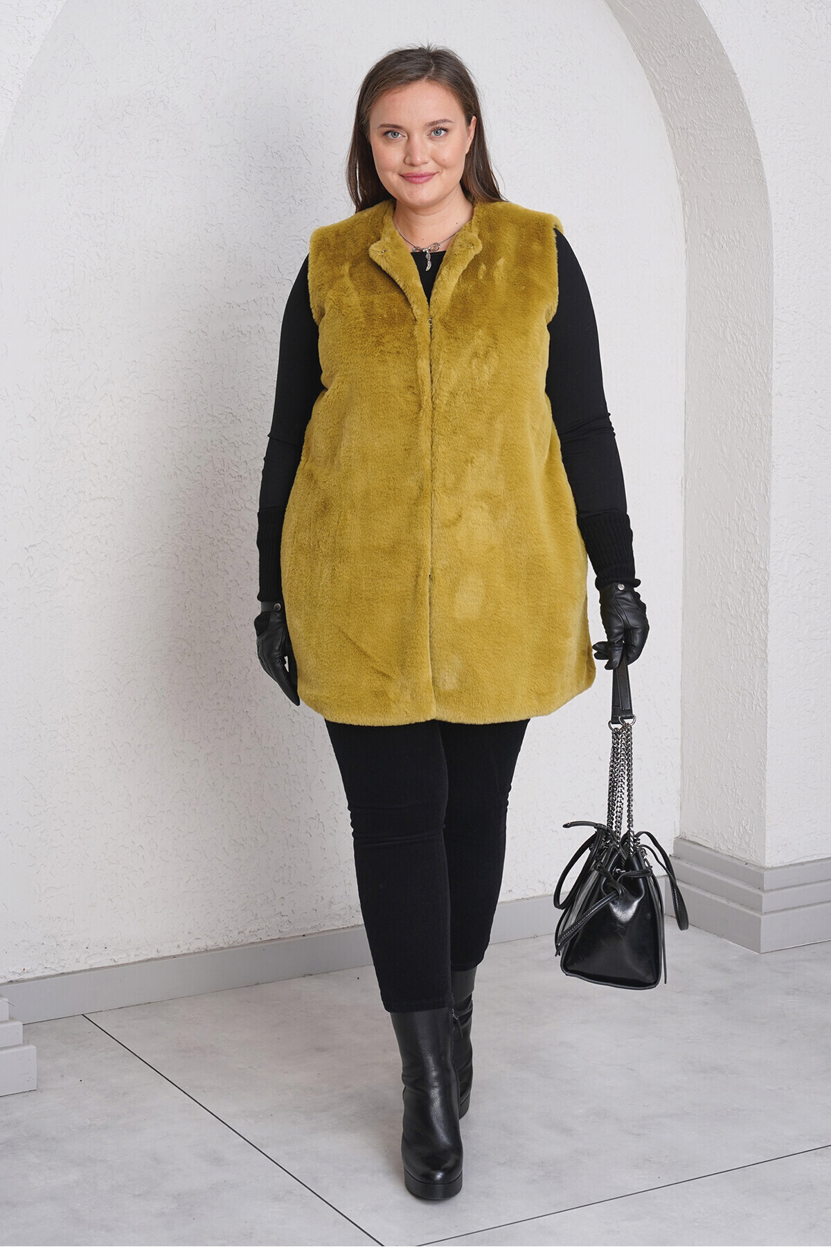 Büyük Moda-Faux Fur Vest 2