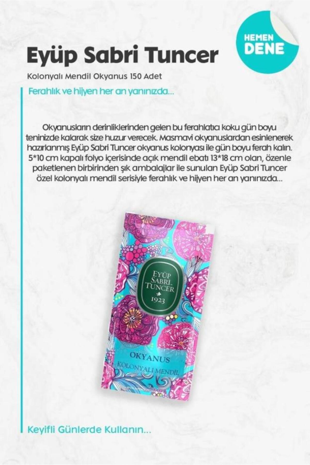 Eyüp Sabri Tuncer Kolonyalı Mendil Mandalina 50'li ve 150'li ve, Okyanus 150'li, Zeytinyağlı Losyon 250 ml Rosie fotoğrafı 5 (önizleme)