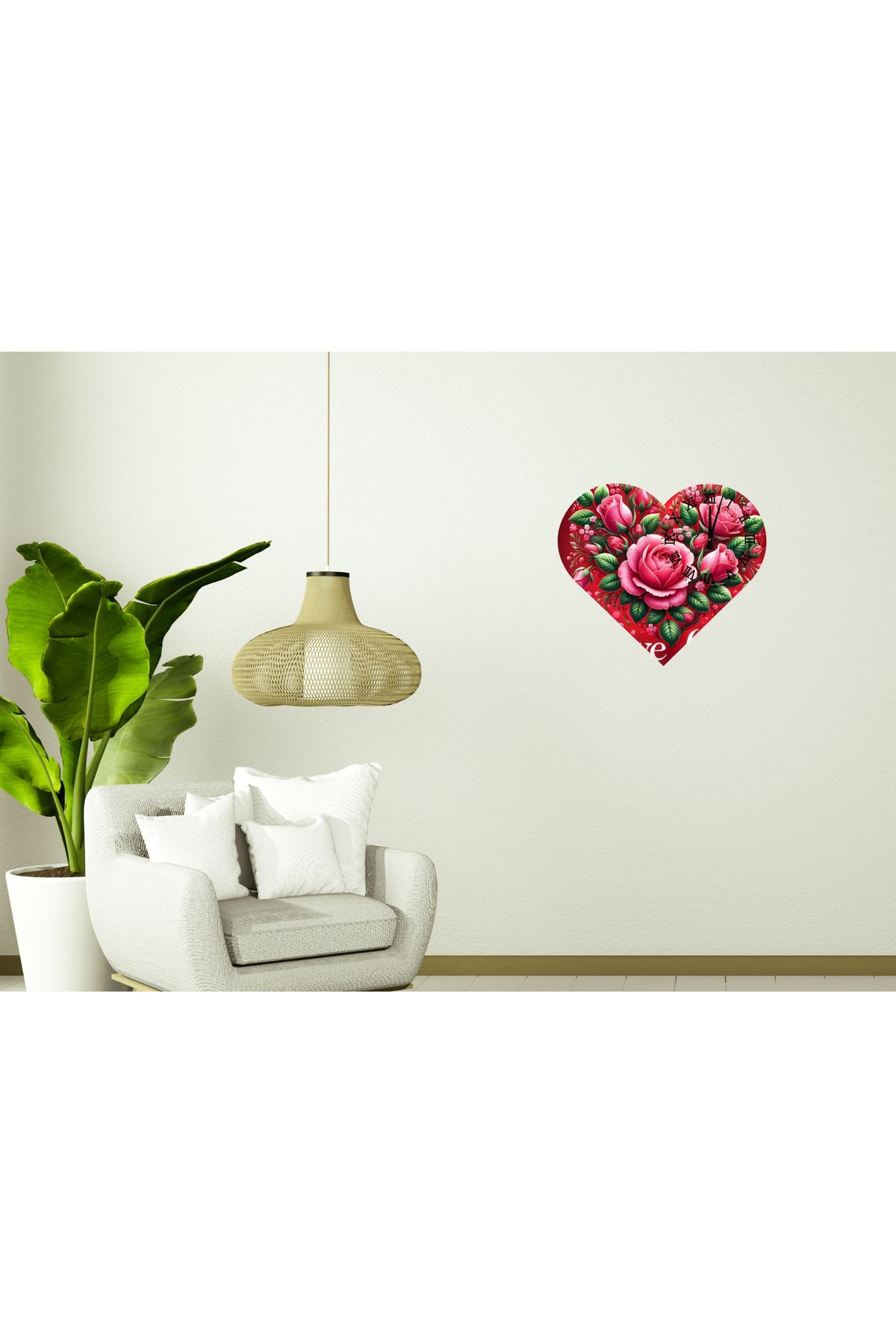 Ti Play Tİ-PLAY KS17 KALP ŞEKLİNDE 30X30 CM HEDİYELİK DUVAR SAATİ