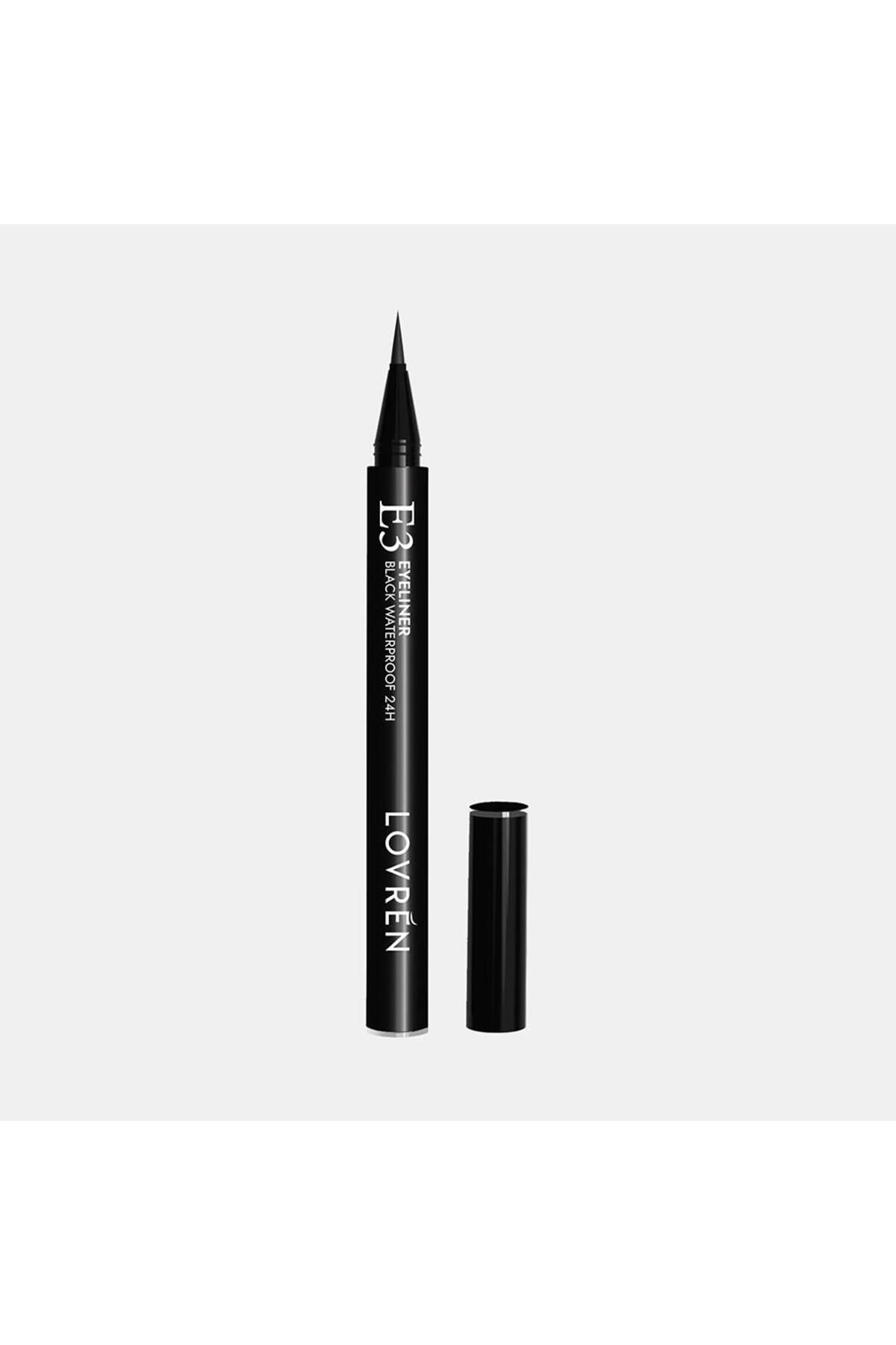 lovren E3 Black Waterproof 24 saat Kalıcı Siyah Su Geçirmez Eyeliner