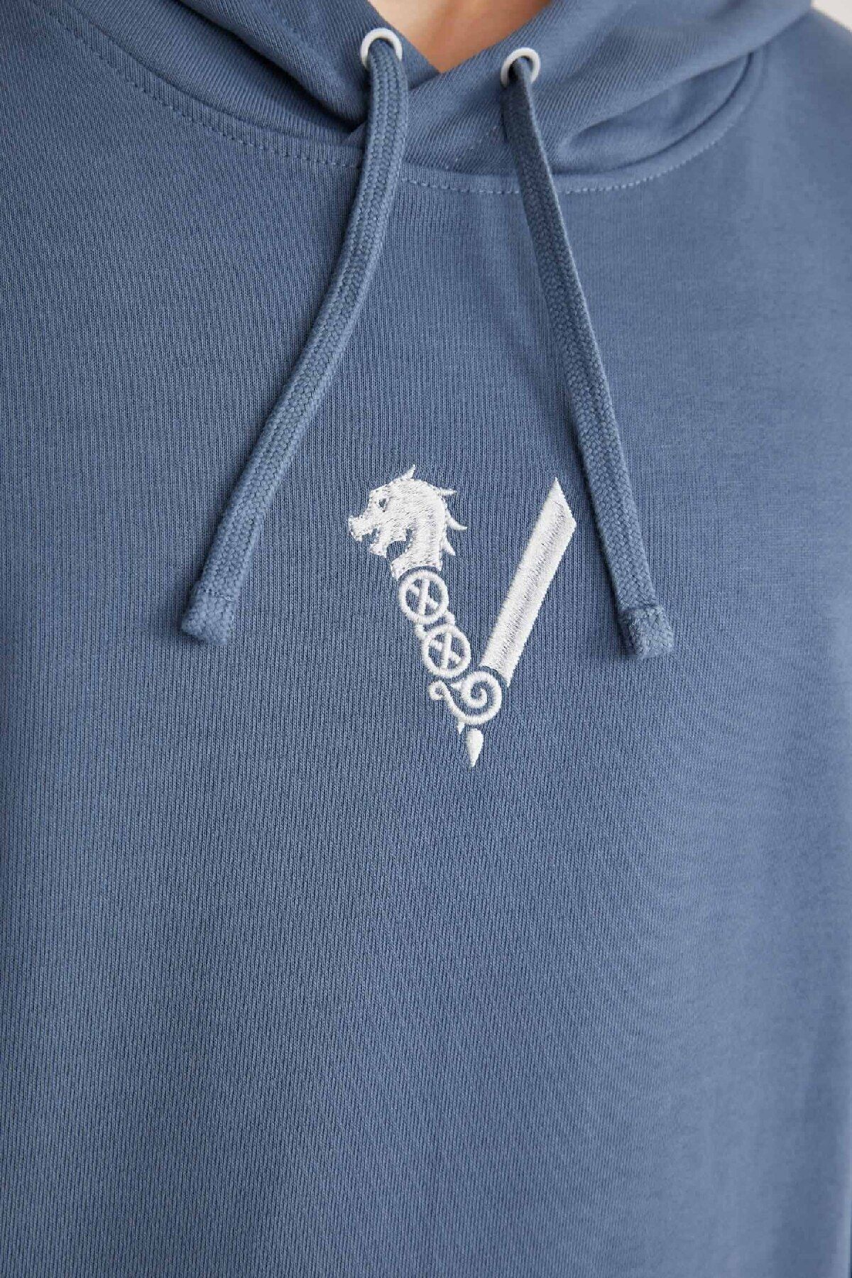 DeFacto-Valhalla Printed - Суитчър с качулка Boxy Fit B5534Ax24Sp 6
