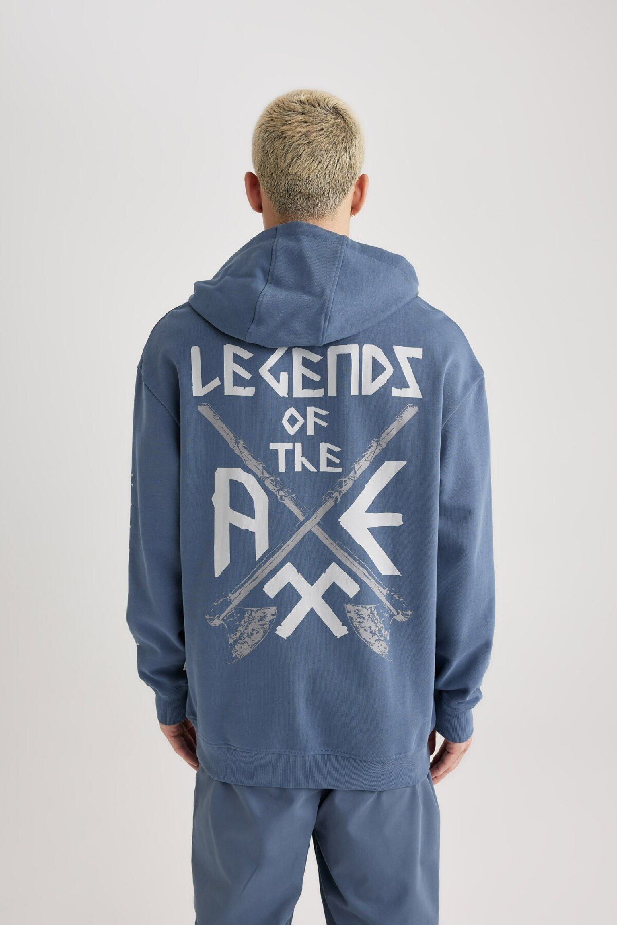 DeFacto-Valhalla Printed - Суитчър с качулка Boxy Fit B5534Ax24Sp 8