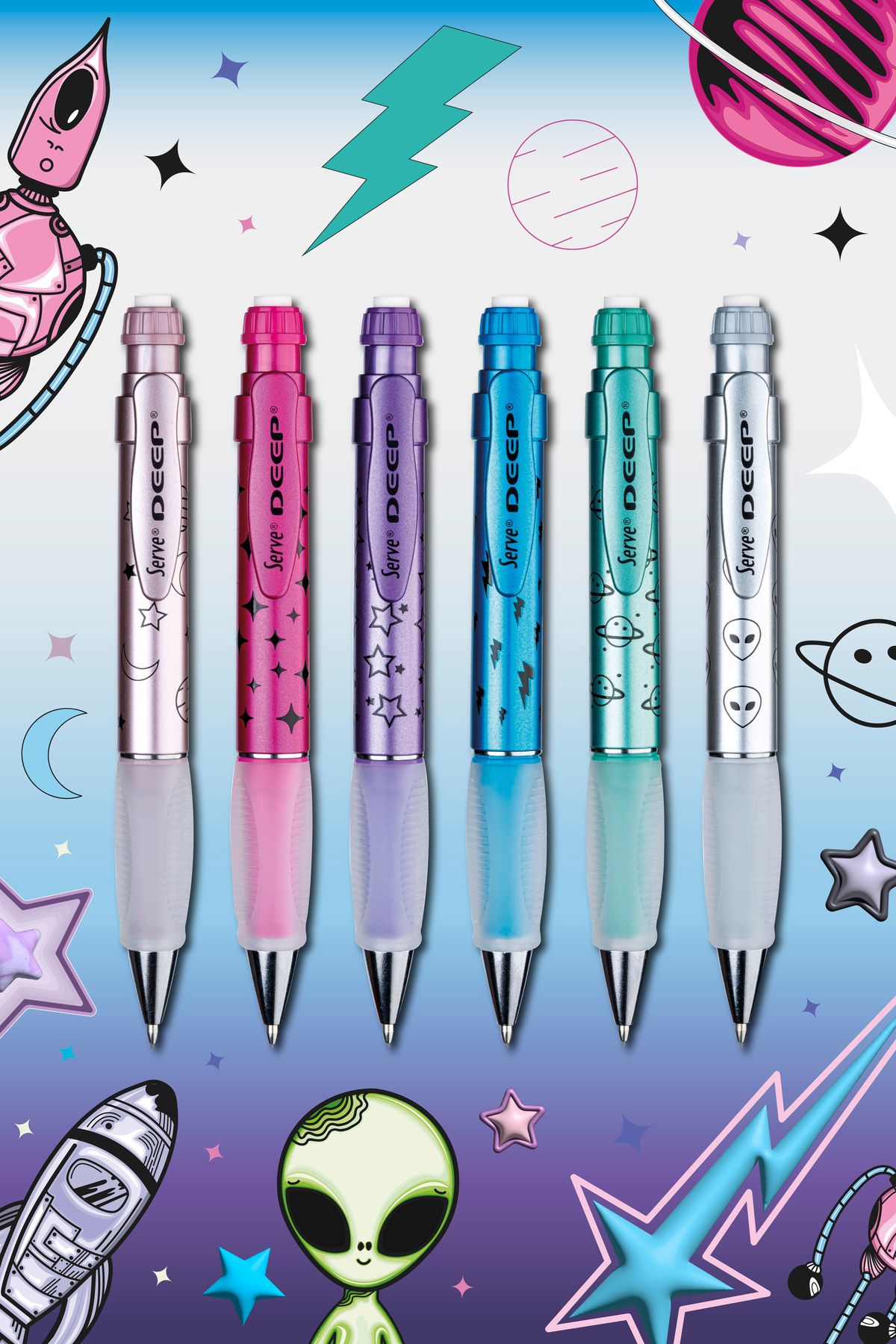 Serve-Deep Tip Pen Space Series 07mm - Set of 6 2