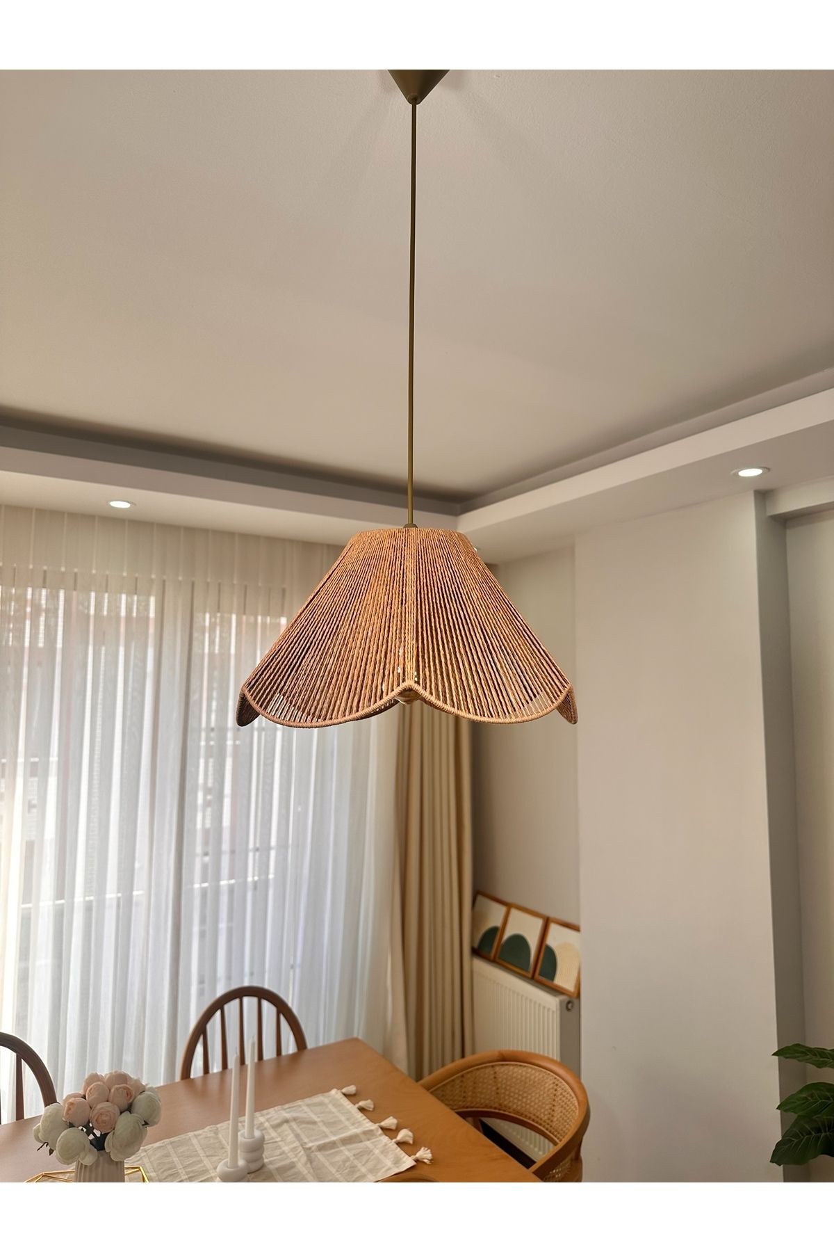 KorFam-Work Handmade Bohem Flower Shape Rustic Chandelier 4