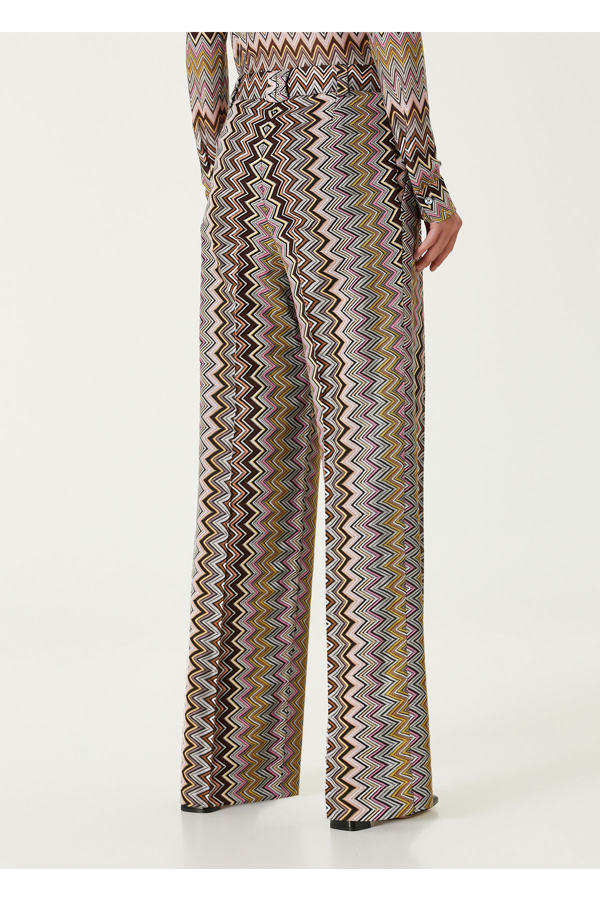 Missoni-Yellow Zigzag Patterned Pants Size: 48 5