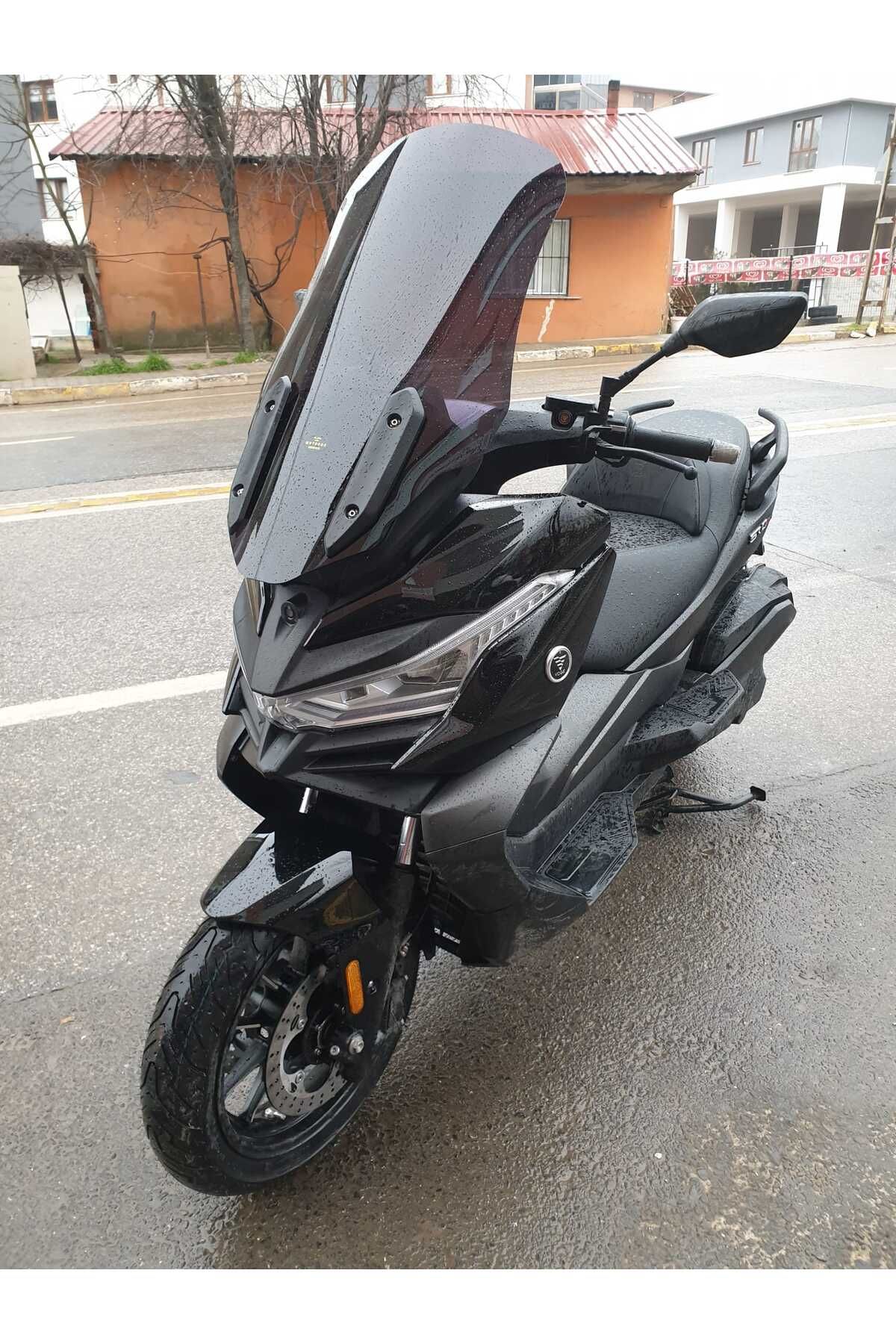 Voge SR4 Siperlik Ön Cam 2022-2025 Model 78cm Siyah Renkli 4mm UZUN CAM İADESİ YOKTUR