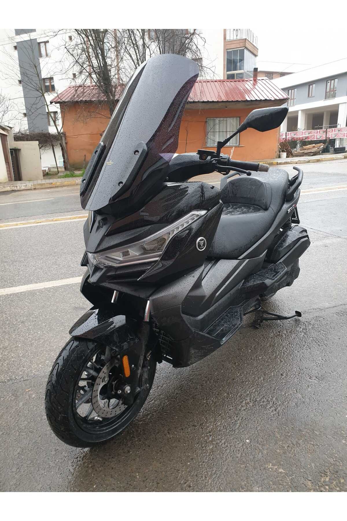 Voge SR4 Siperlik Ön Cam 2022-2025 Model 78cm Siyah Renkli 4mm UZUN CAM İADESİ YOKTUR