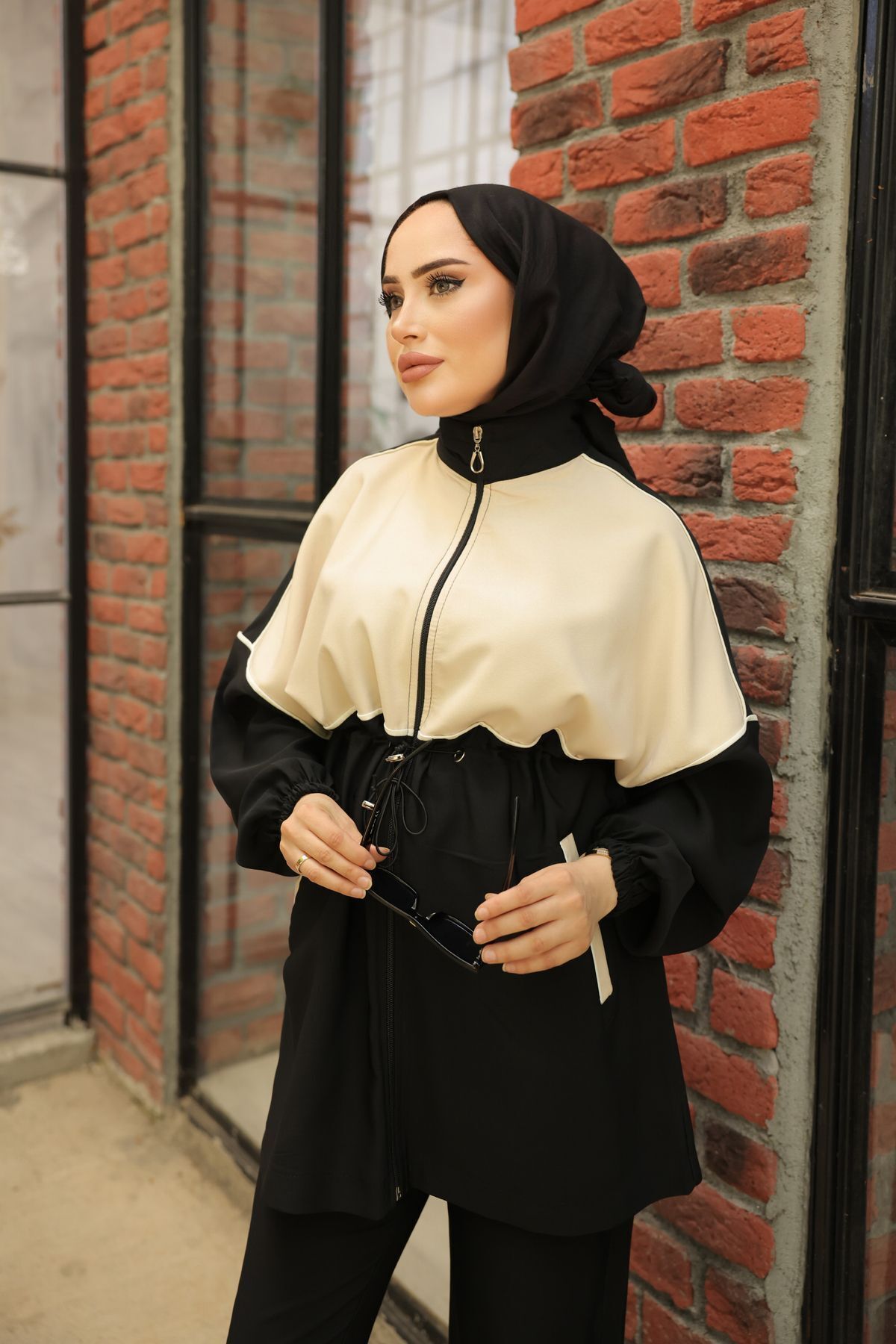 MİMİ Luxury Wear-طقم كريب نسائي مع تونيك وبنطلون حجاب - مزدوج 1