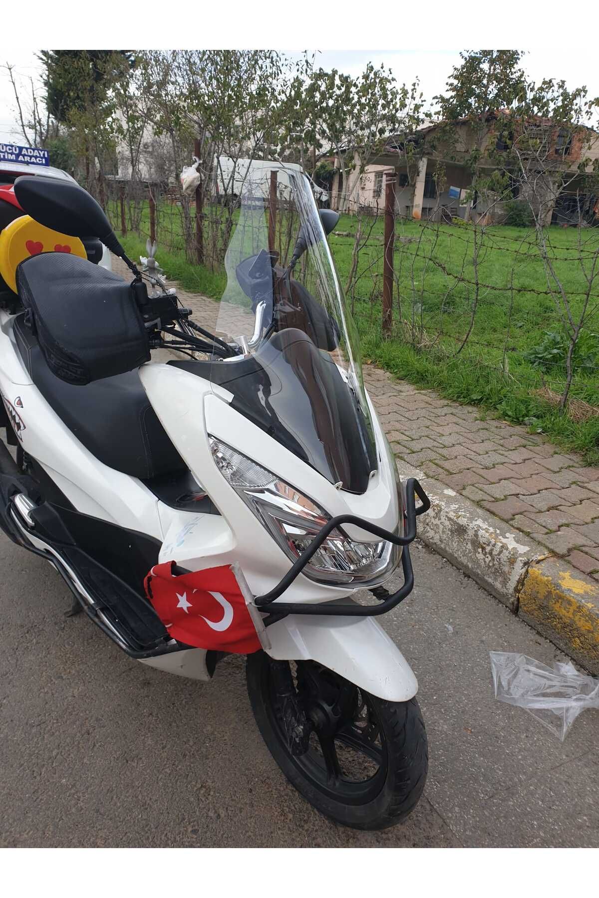 Honda Pcx Siperlik Ön Cam 2014 2017 Model 65cm Şeffaf Renkli 4mm ORTA BOYLU CAM