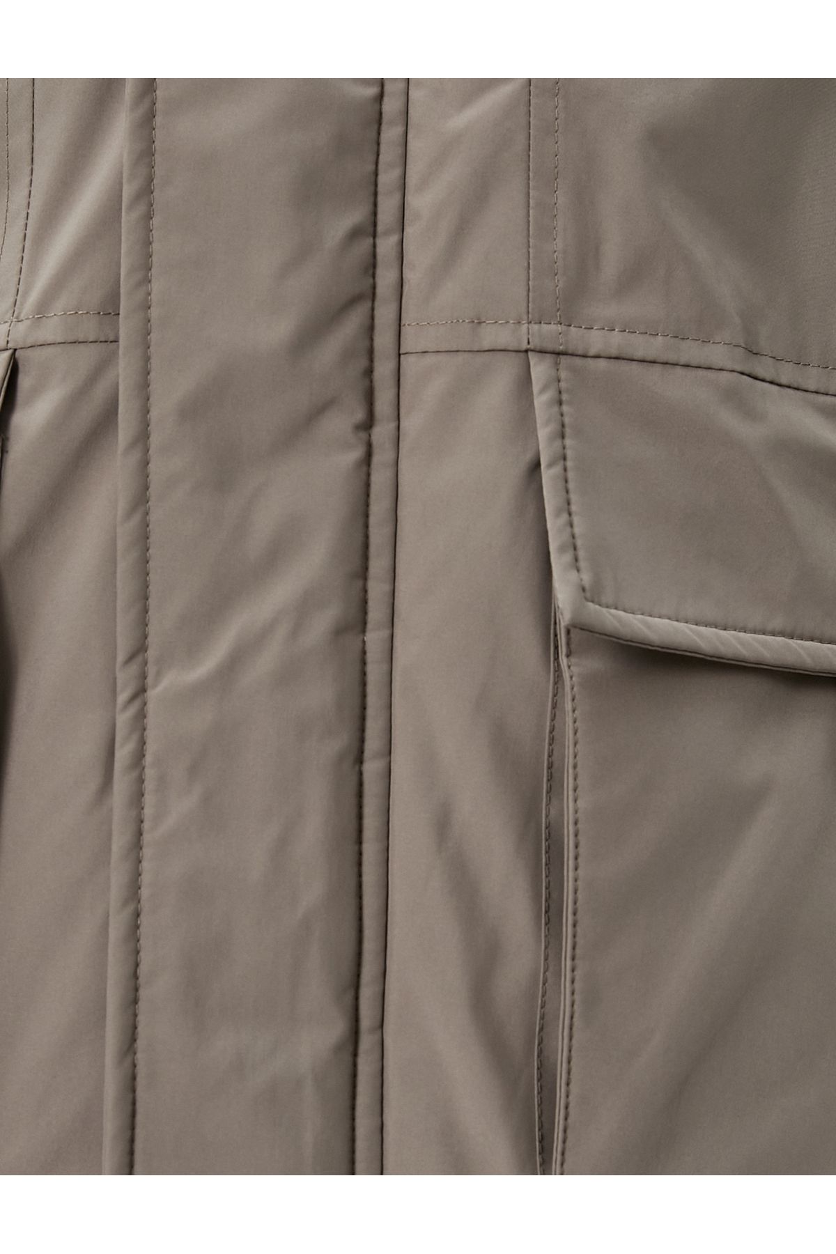 Koton-Down Jacket with Stand Collar and Zipper - Label Print and Pocket Detail 6