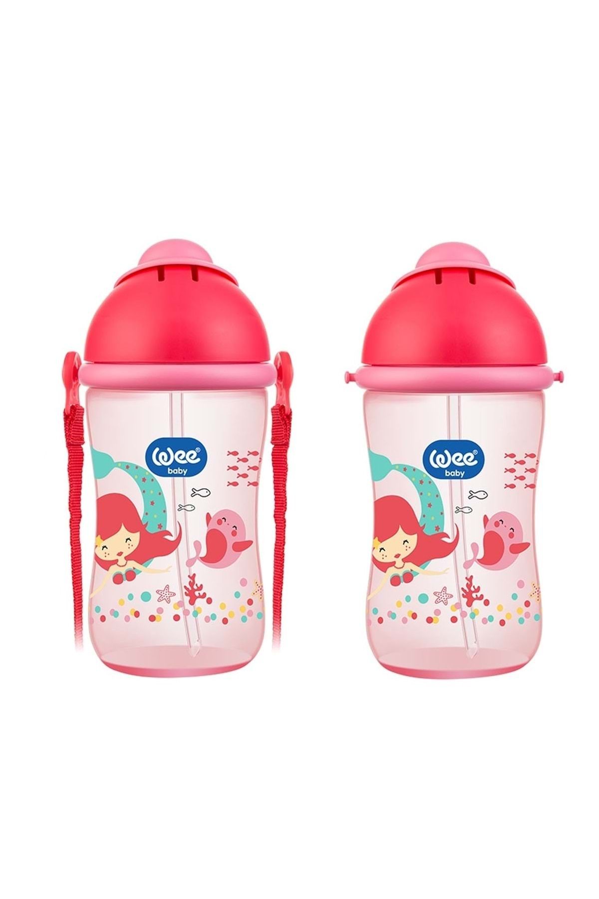 Wee Baby Pipetli Bardak 380ml (KOD:171) - Kırmızı