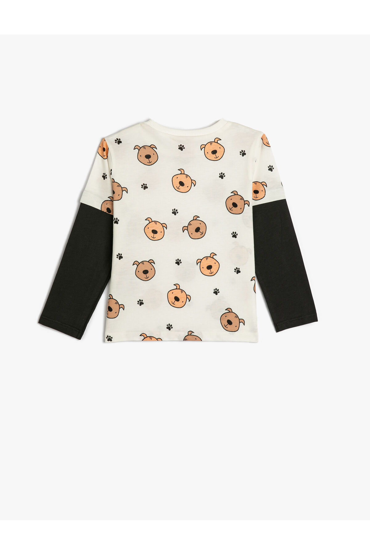 Koton Tişört Uzun Kollu Bisiklet Yaka Baskı Detaylı Pamuklu fotoğrafı 2 (önizleme)