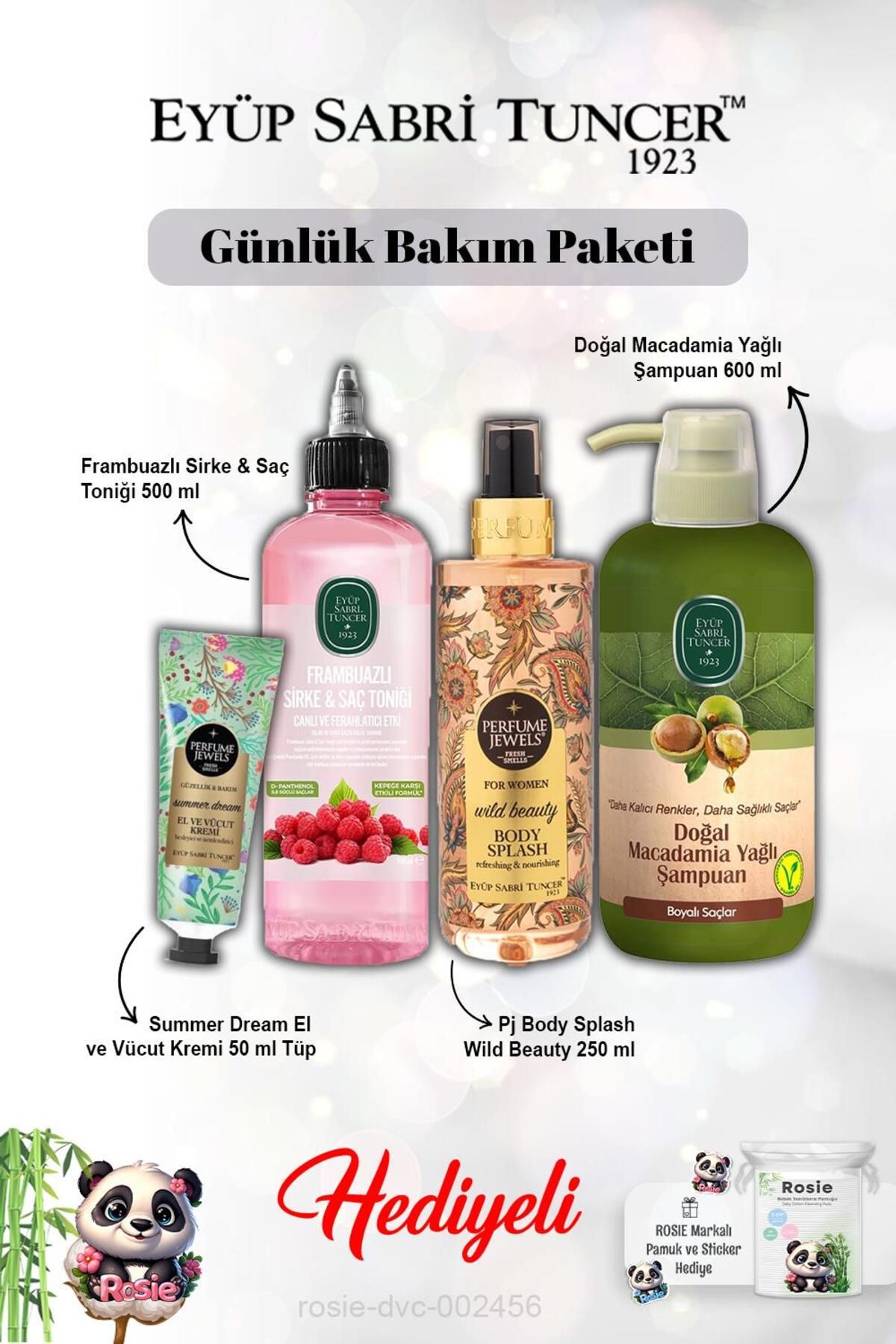 Eyüp Sabri Tuncer Summer Dream Krem,Vücut Spreyi Wild Beauty, Frambuaz Tonik, Macadamia Şampuan ve Rosie