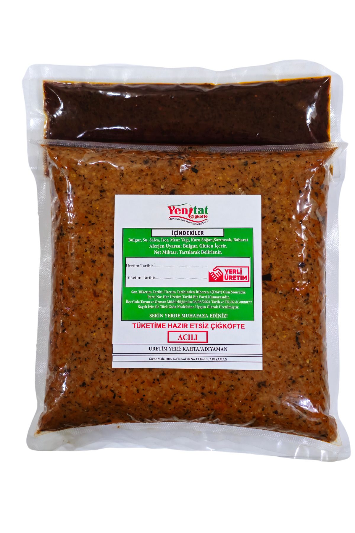 YENİTAT ÇİĞKÖFTE 1kg Vakumlu Çiğköfte + 150gr Acı Sos