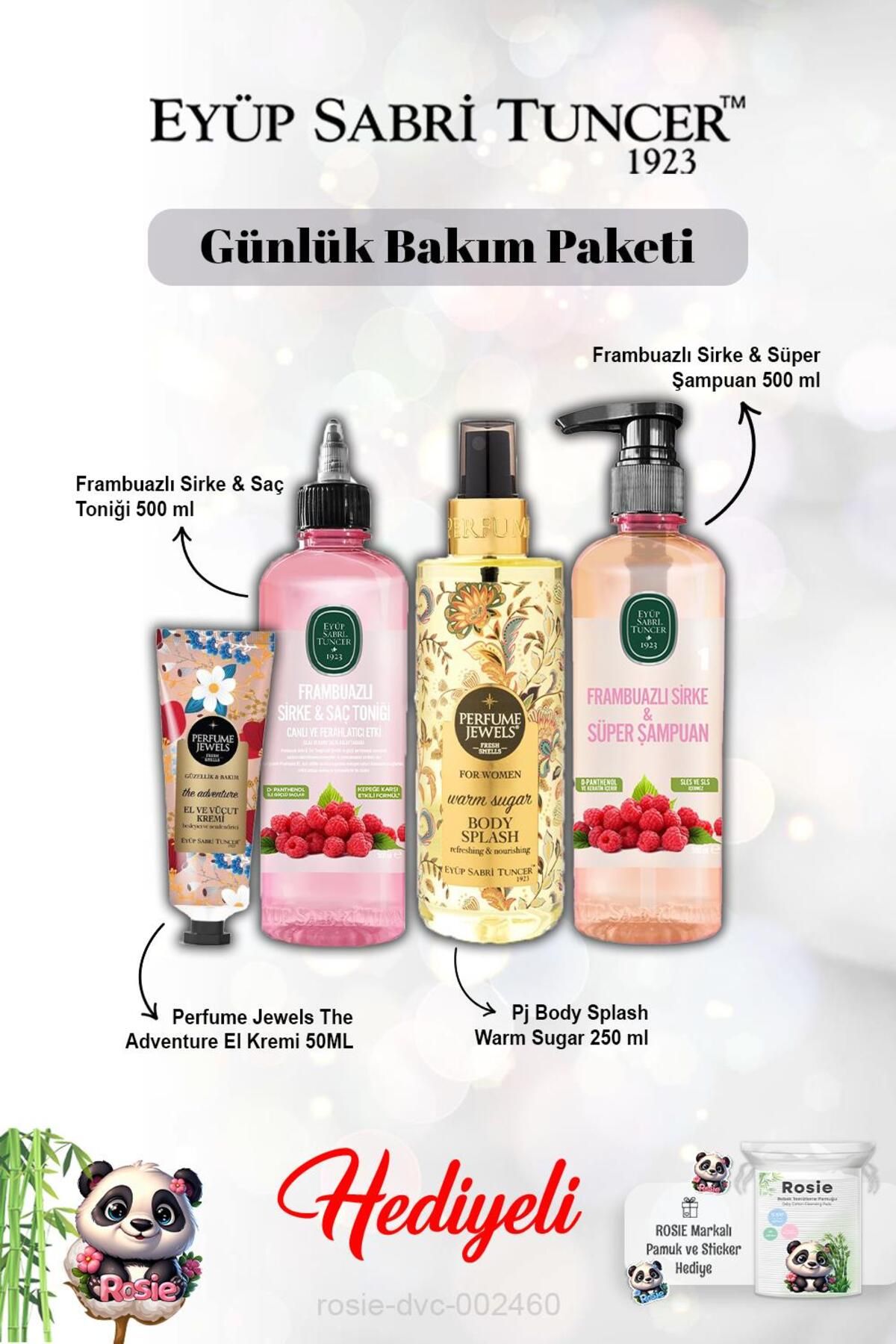 Eyüp Sabri Tuncer Günlük Bakım Vücut Spreyi, Krem, Şampuan, Tonik Ve Rosie Hediyeli