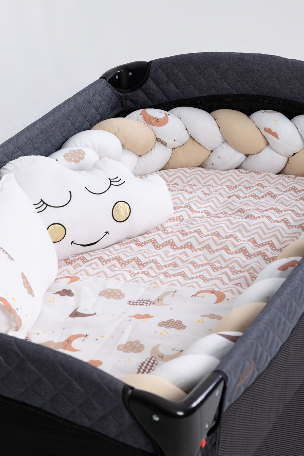 MARAL Örgülü Park Beşik Uyku Seti Kahverengi 70x110, 70x120, 70x130, 60x120 fotoğrafı 5 (önizleme)