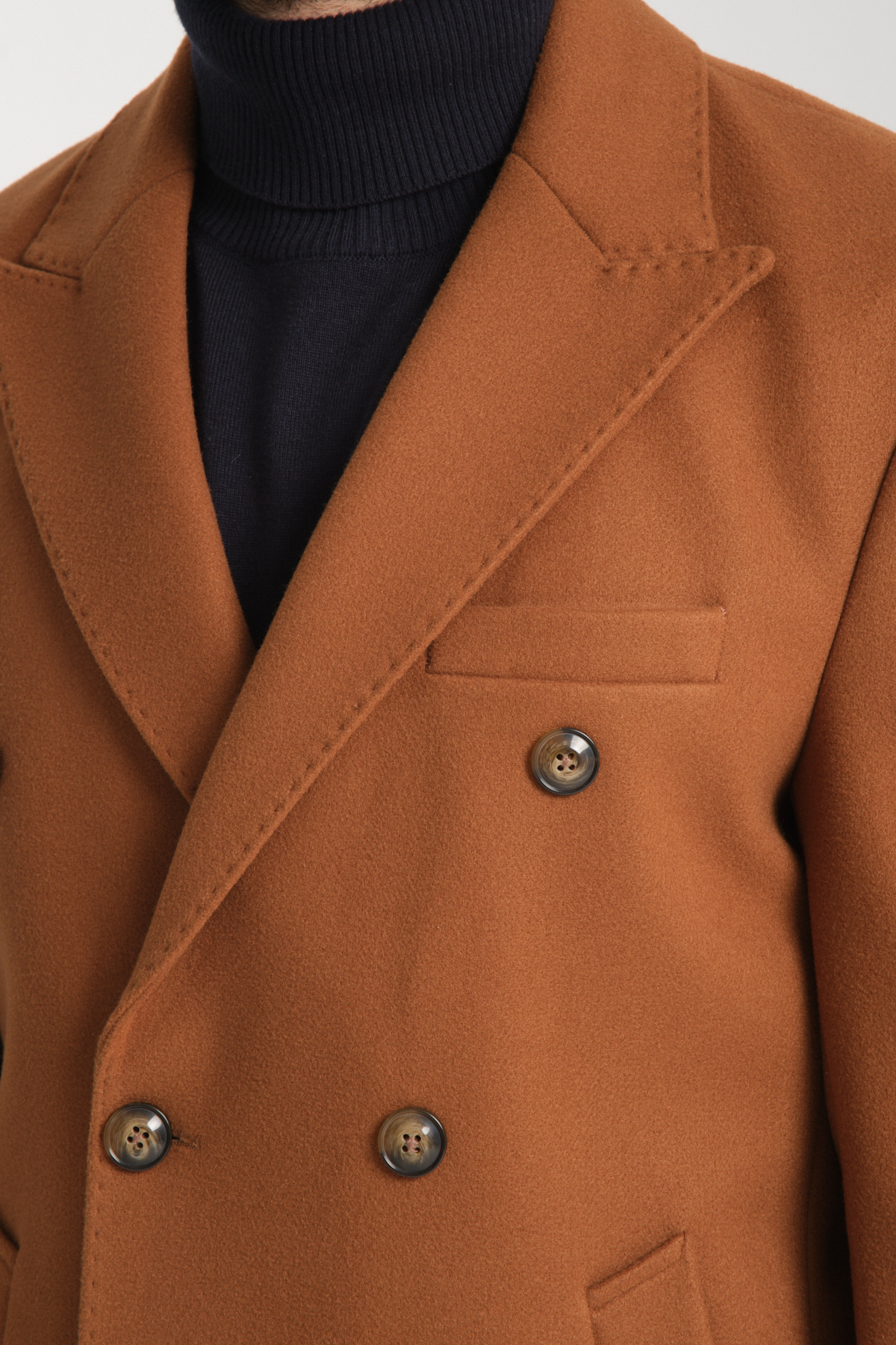 Frappoli  Standart Fit Erkek Kalın Kruvaze Kaban-palto - Görsel 3