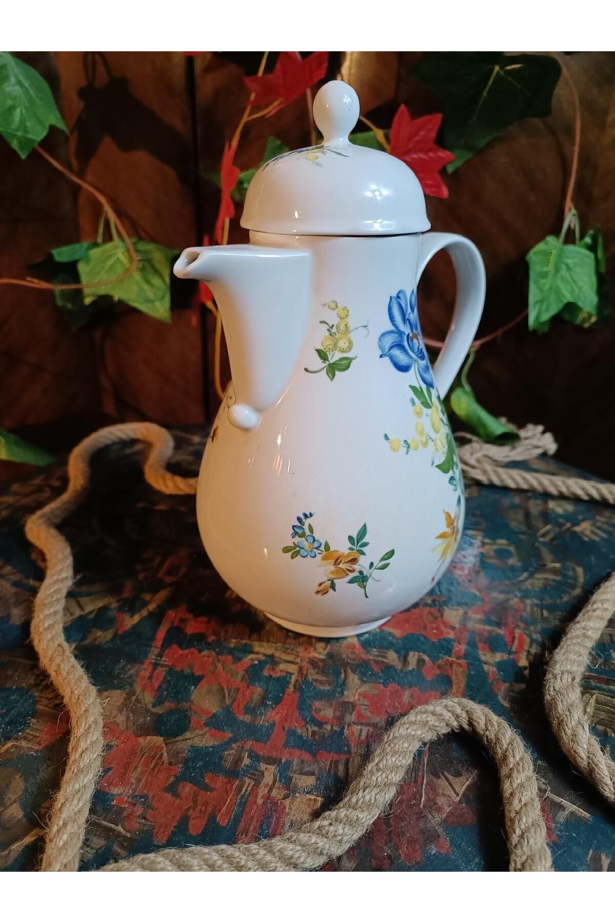 Home Styleast Antika Ingiliz Insiyalli Floral Desenli Porselen Çay Potu