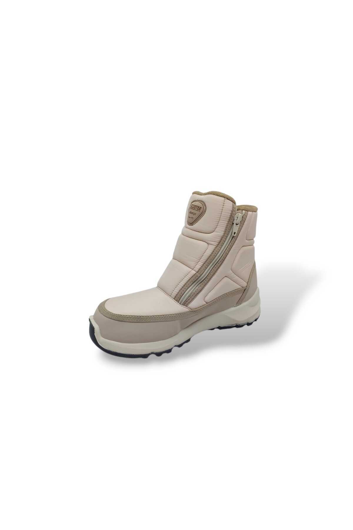 Scooter 7449 Kadın Krem Fermuarlı Su Geçirmez ( Watertight ) Kar Botu görsel 3