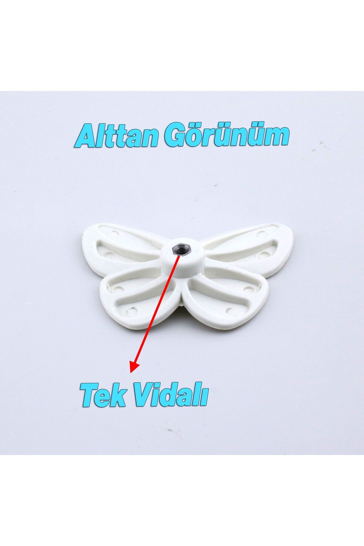 Badem10-Plastic Fluture Alb 10 Buc Camera Copii Fata Baiet Dulap Mobilier Bucatarie Mâner Sertar 3
