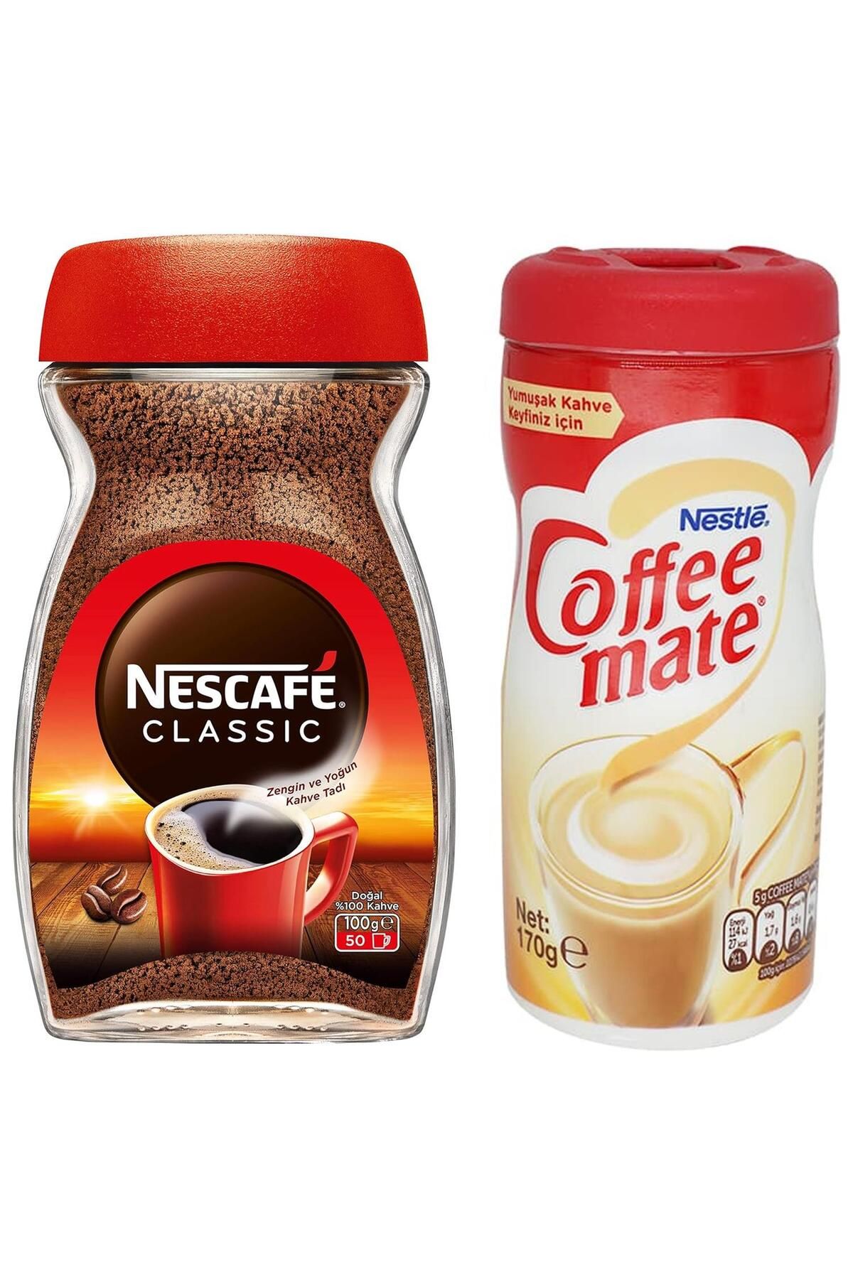 Nescafe Classic Kahve Kavanoz 100 gr Nestle Coffee Mate Kahve Beyazlatıcı 170 gr