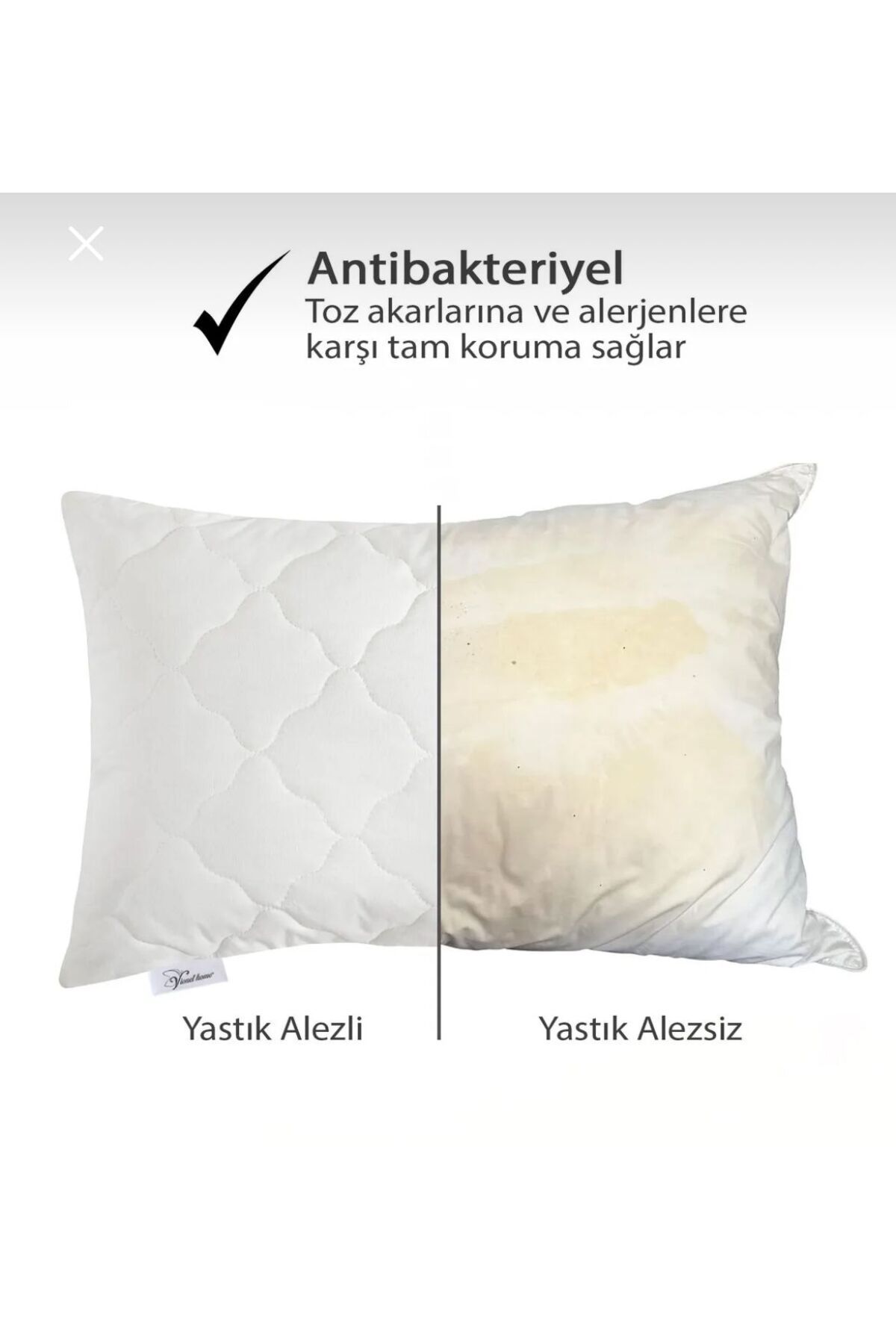 Home Polyester Kumaş Sıvı Geçirmez Yastık Alezi Çift 2