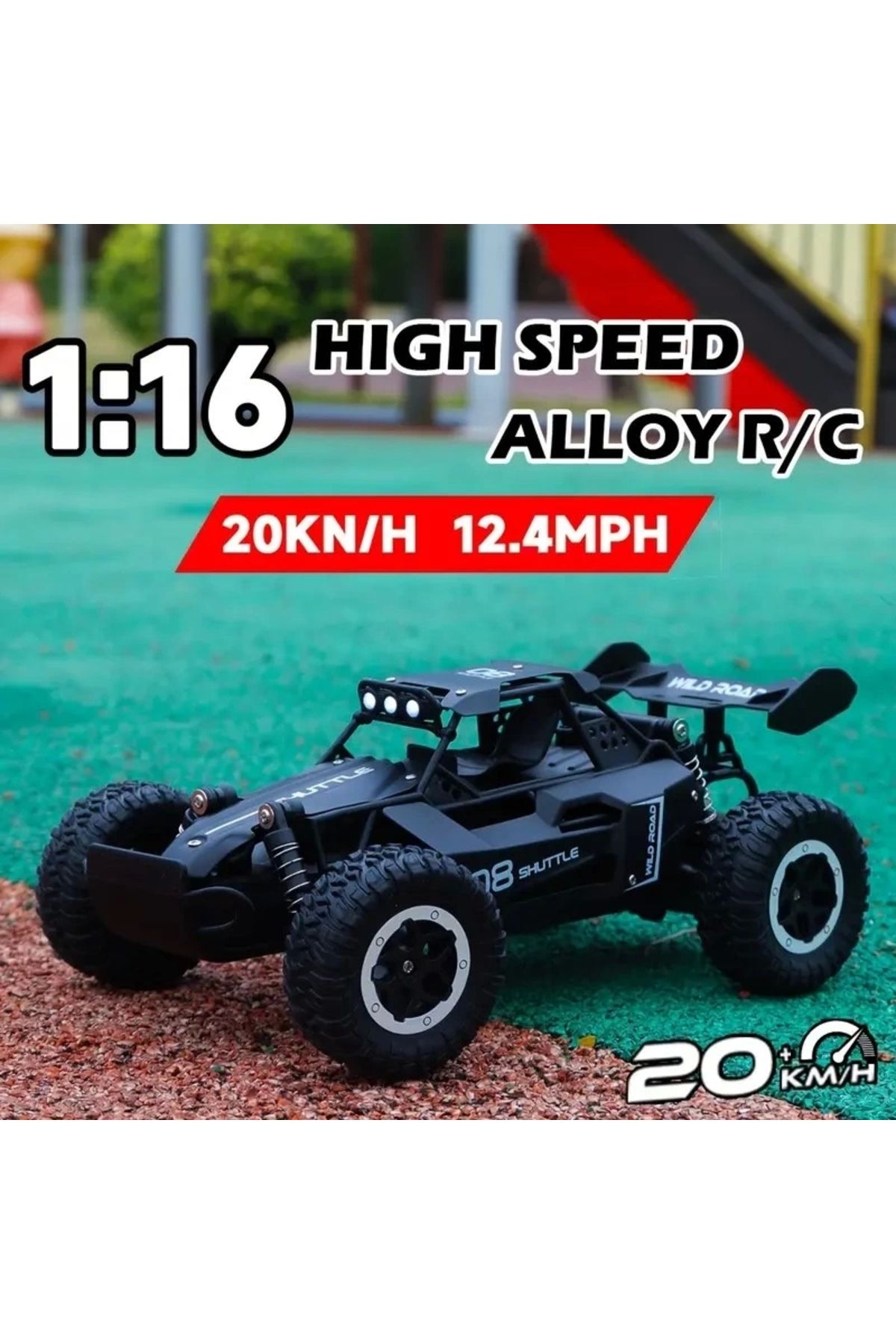 Maisto 1:16 Off Road Şarjlı RC Uzaktan kumandalı SİYAH Arazi Aracı 5 Kanallı Çift Bataryalı 20 Km/s Hızında