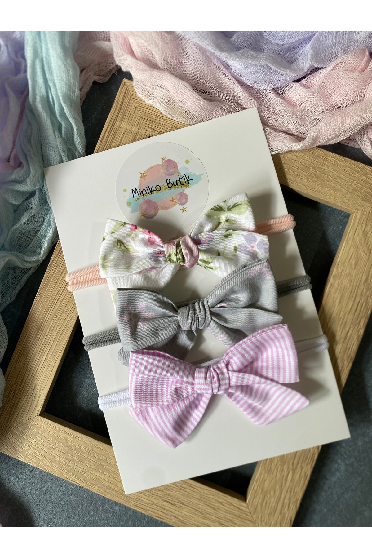 Newborn Compatible Cotton Satin Baby Hair Band 3pcs