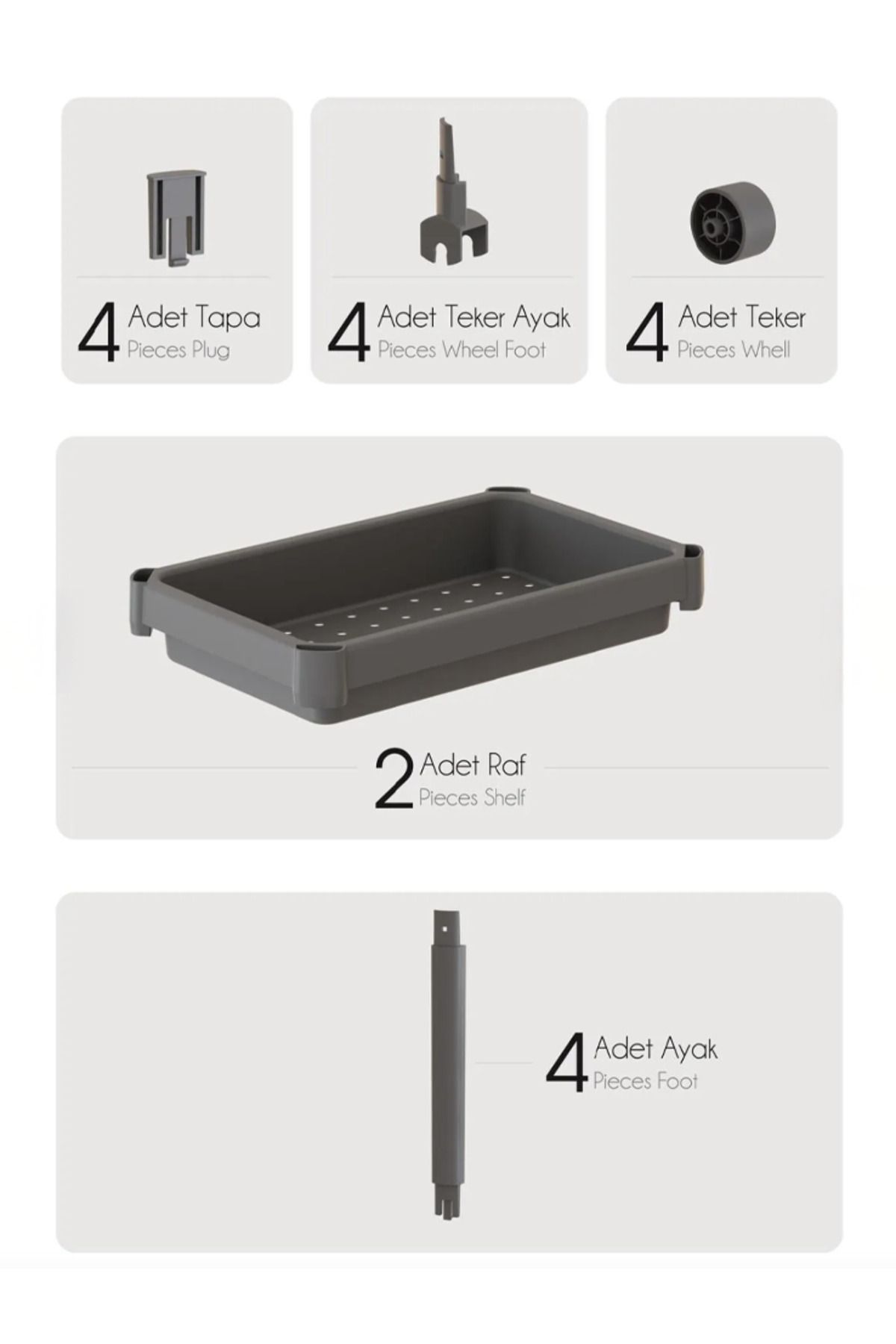 linmetal-2-Tier Organizer Shelf with Wheels, Kitchen Counter, under Sink and Detergent Holder 6