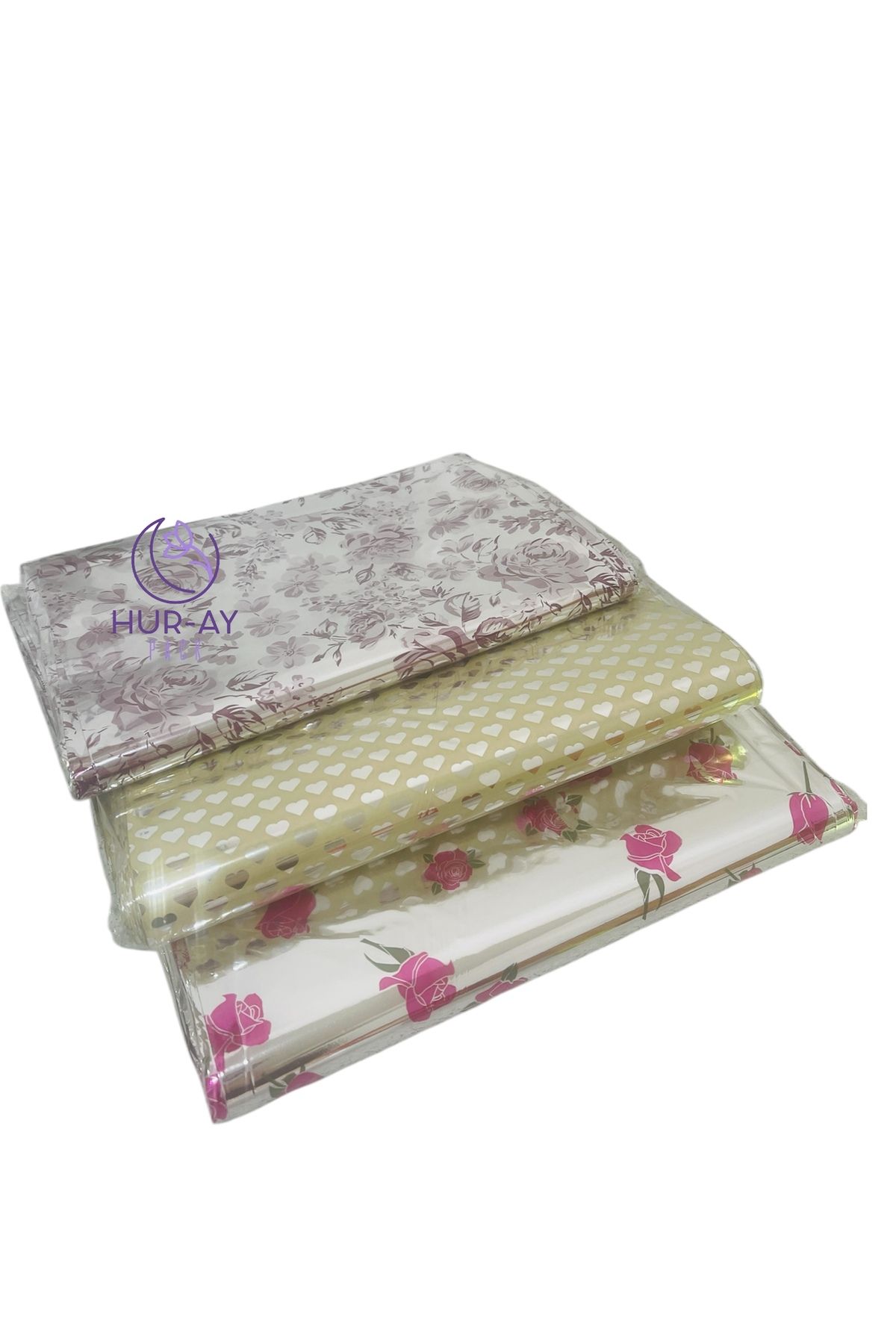 HUR-AY PACK 25x35 Cm Dimensiune Medie - Pachet Cadou 50buc Bandă - Adeziv Metalizat - One Size