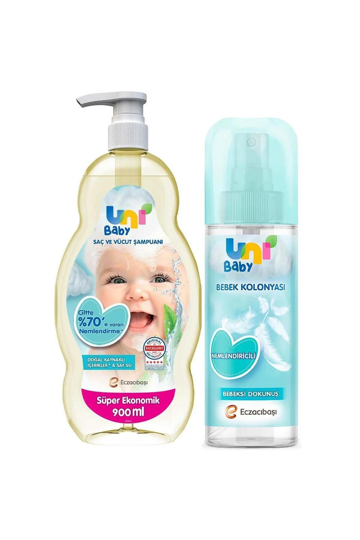 Uni Baby Saç Ve Vücut Şampuanı 900 ml Bebeksi Dokunuş Kolonya 150 ml