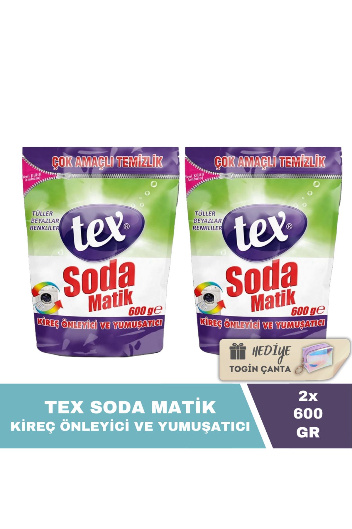 Tex Soda Matik 600 GR X2 Adet + Hediye Togin Çanta