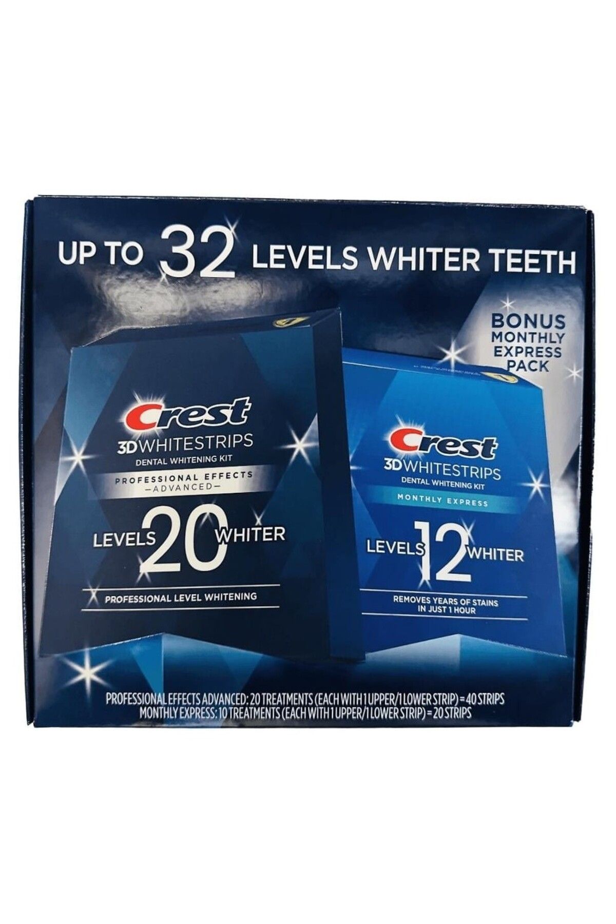 CREST 3D Whitestrips Bonus Mounthly Express Pack Diş Beyazlatma Bandı Seti