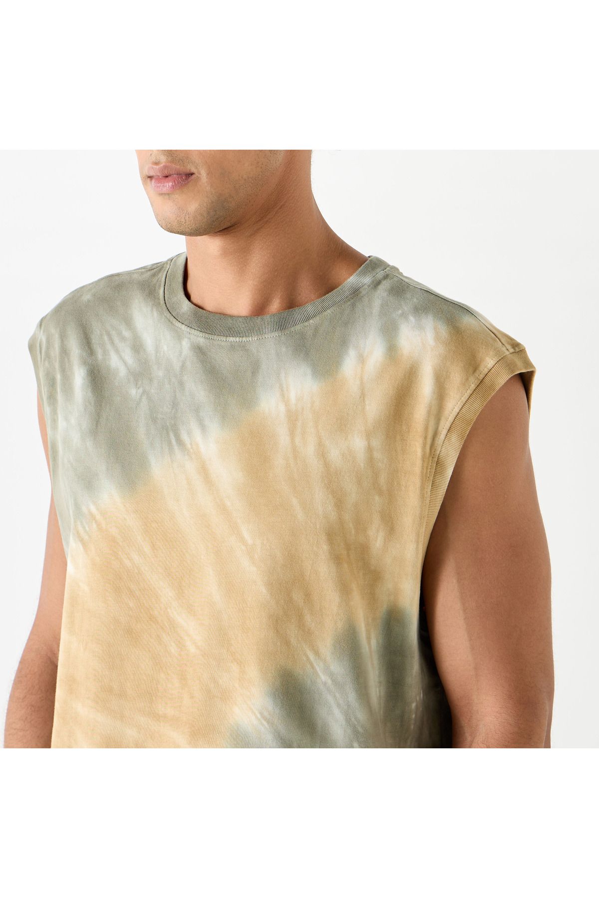 Lee Cooper-Tie-dye Print Oversized Sleeveless T-shirt 4