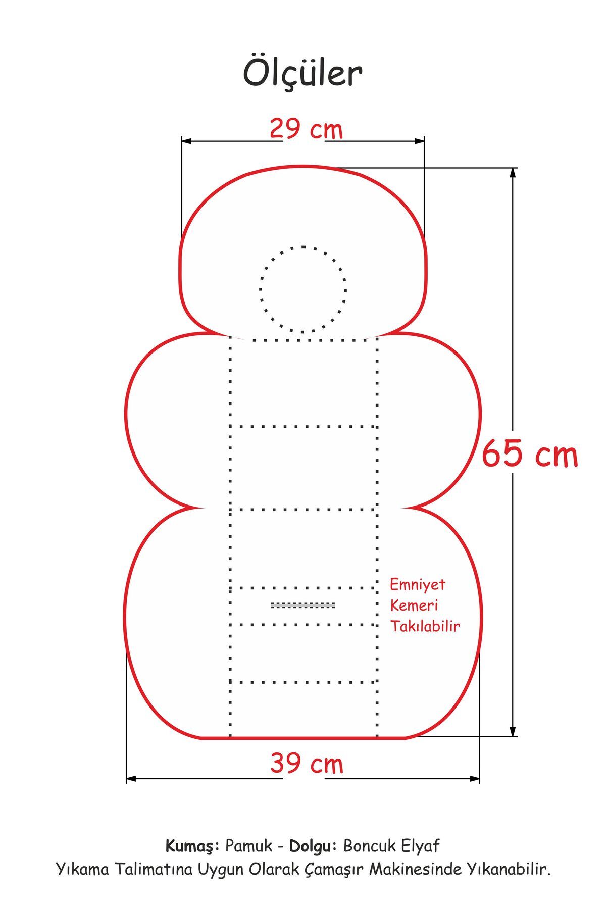 Umaybebek Puset Örtüsü Puset Minderi 2 Parça - Bel Destekli - Gri Yıldız fotoğrafı 5 (önizleme)