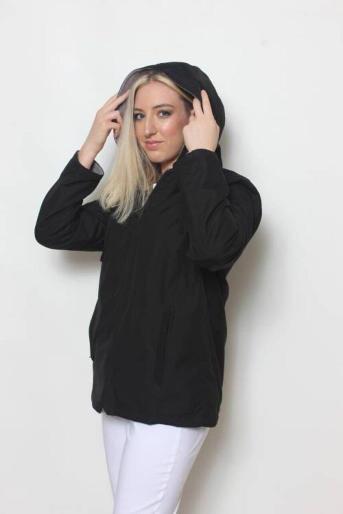 Cottoncool  Kadın Siyah Içi Polar Mont - Görsel 5