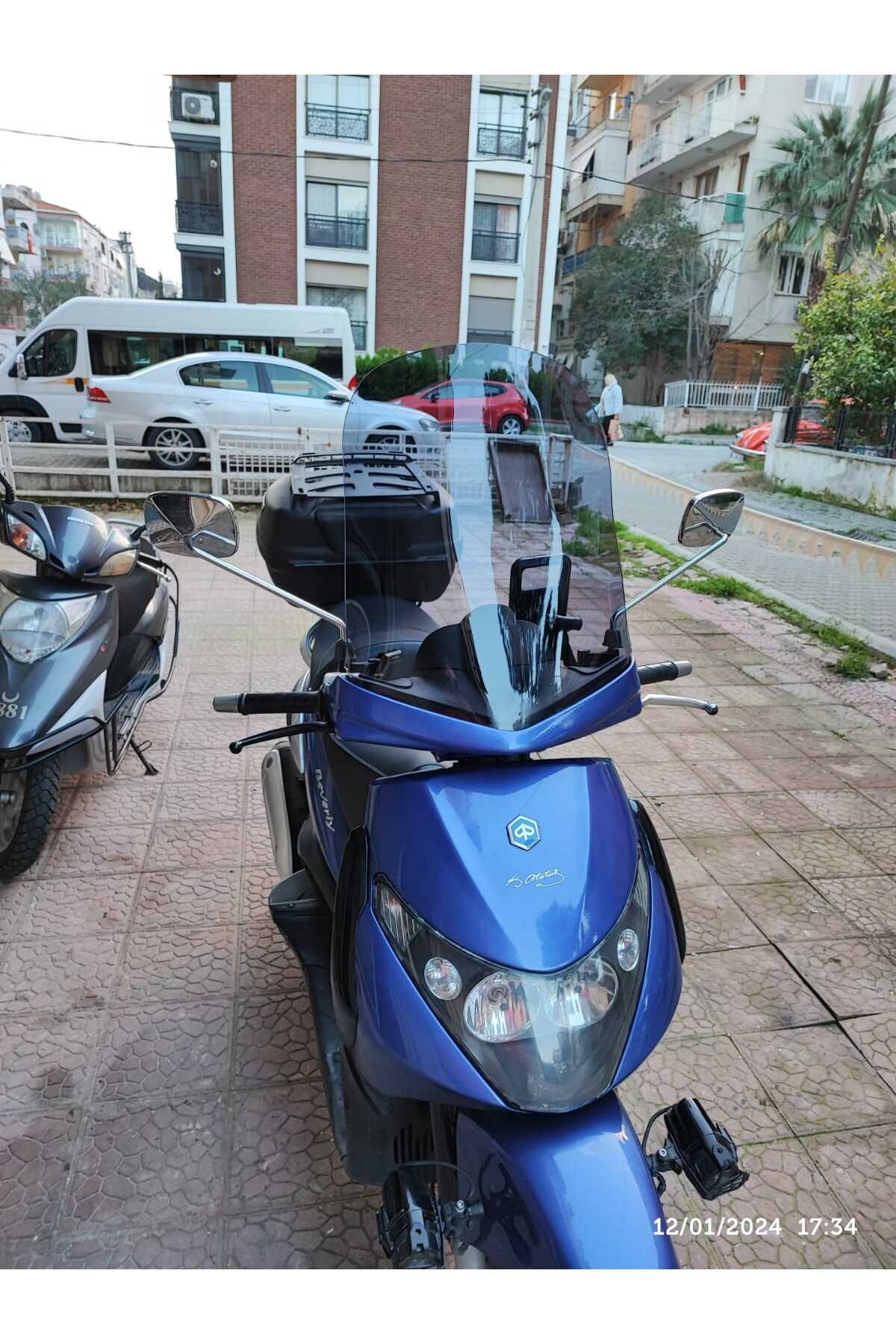 Piaggio Beverly 250 Siperlik Ön Cam 2005 2007 Model 44cm Füme Renkli 4mm