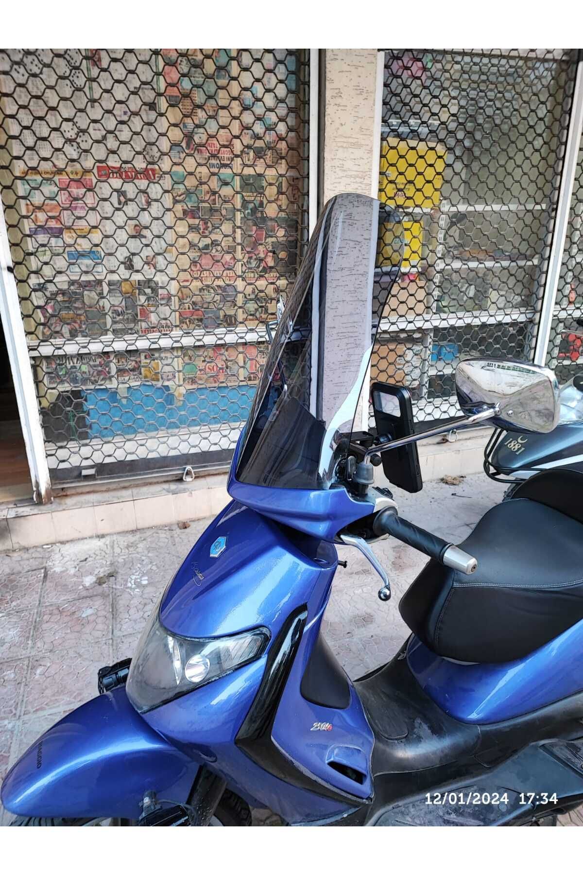 Piaggio Beverly 250 Siperlik Ön Cam 2005 2007 Model 44cm Füme Renkli 4mm