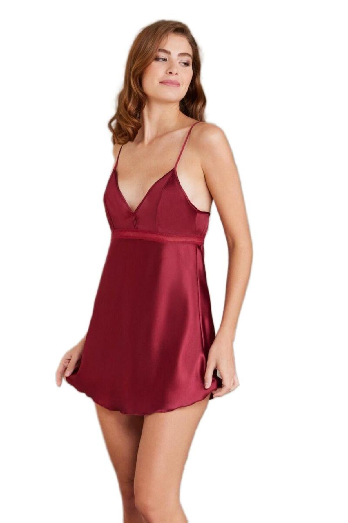 Pierre Cardin-Burgundy Satin Women's 4-Piece Set - 7025 4