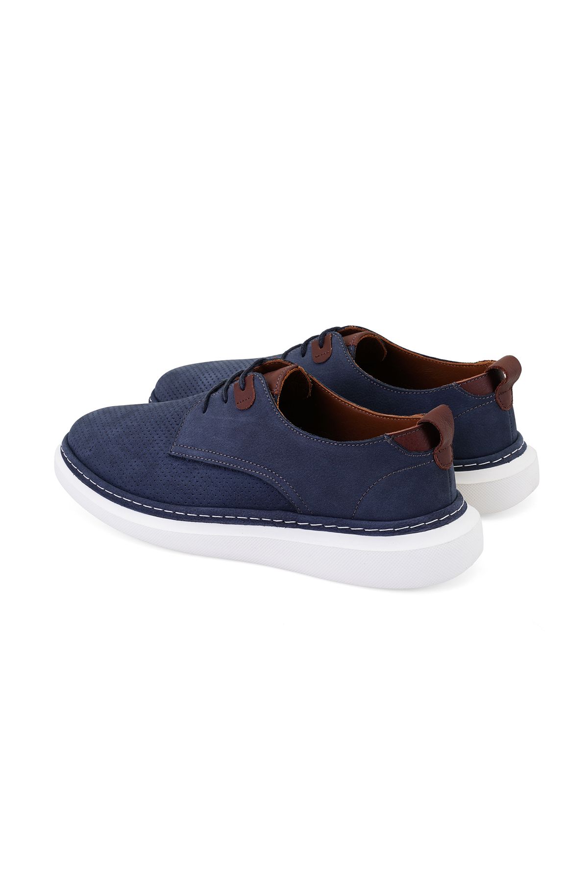 کفش های کژوال آبی مردانه روزانه چرم NAVY Desa