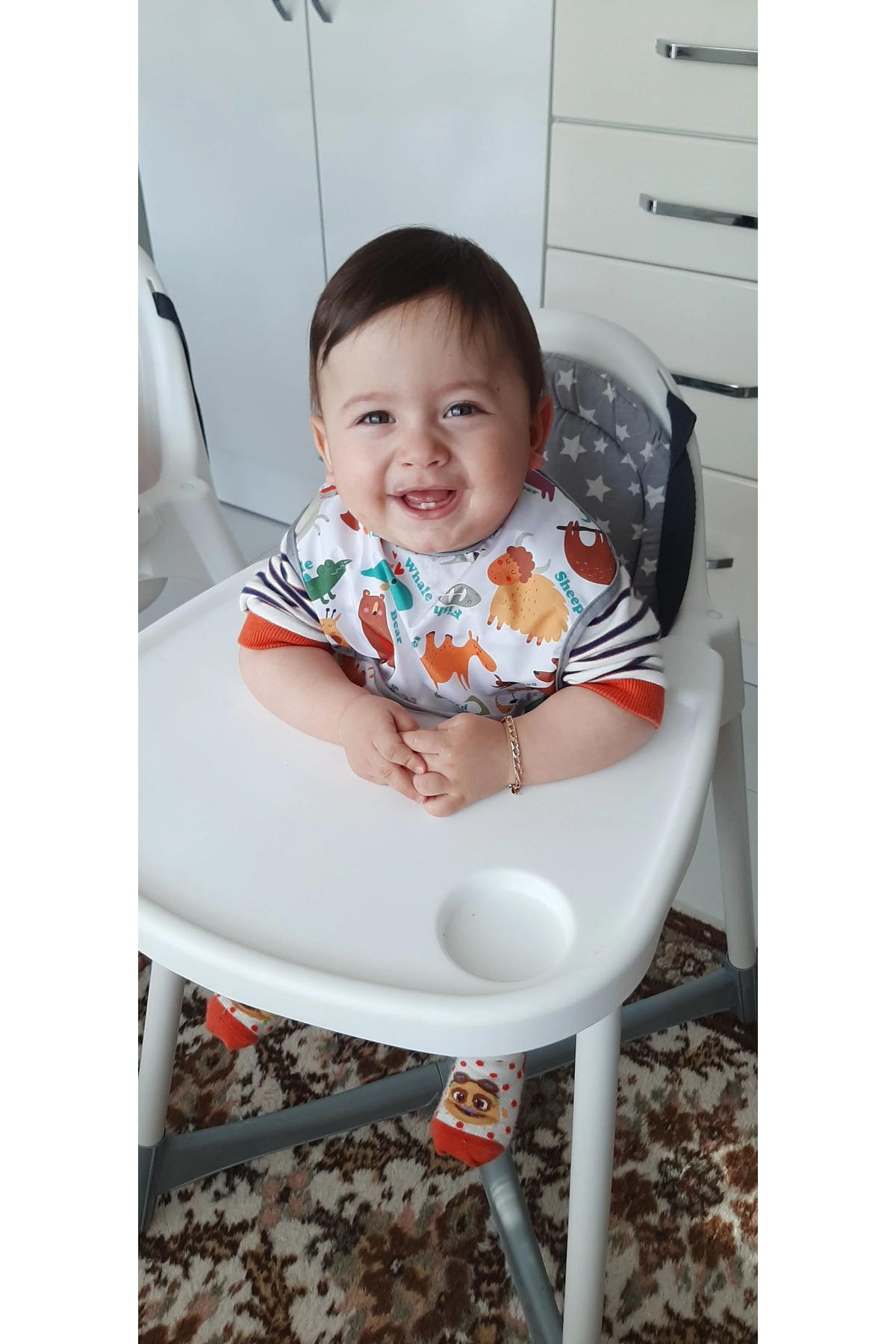 yorni Alt Açma Hediyeli, 6-24 Ay, Zoo Boyundan Cırtlı, Cepli, Sıvı Sızdırmaz, Bebek Mama Önlüğü, Önlük fotoğrafı 2 (önizleme)